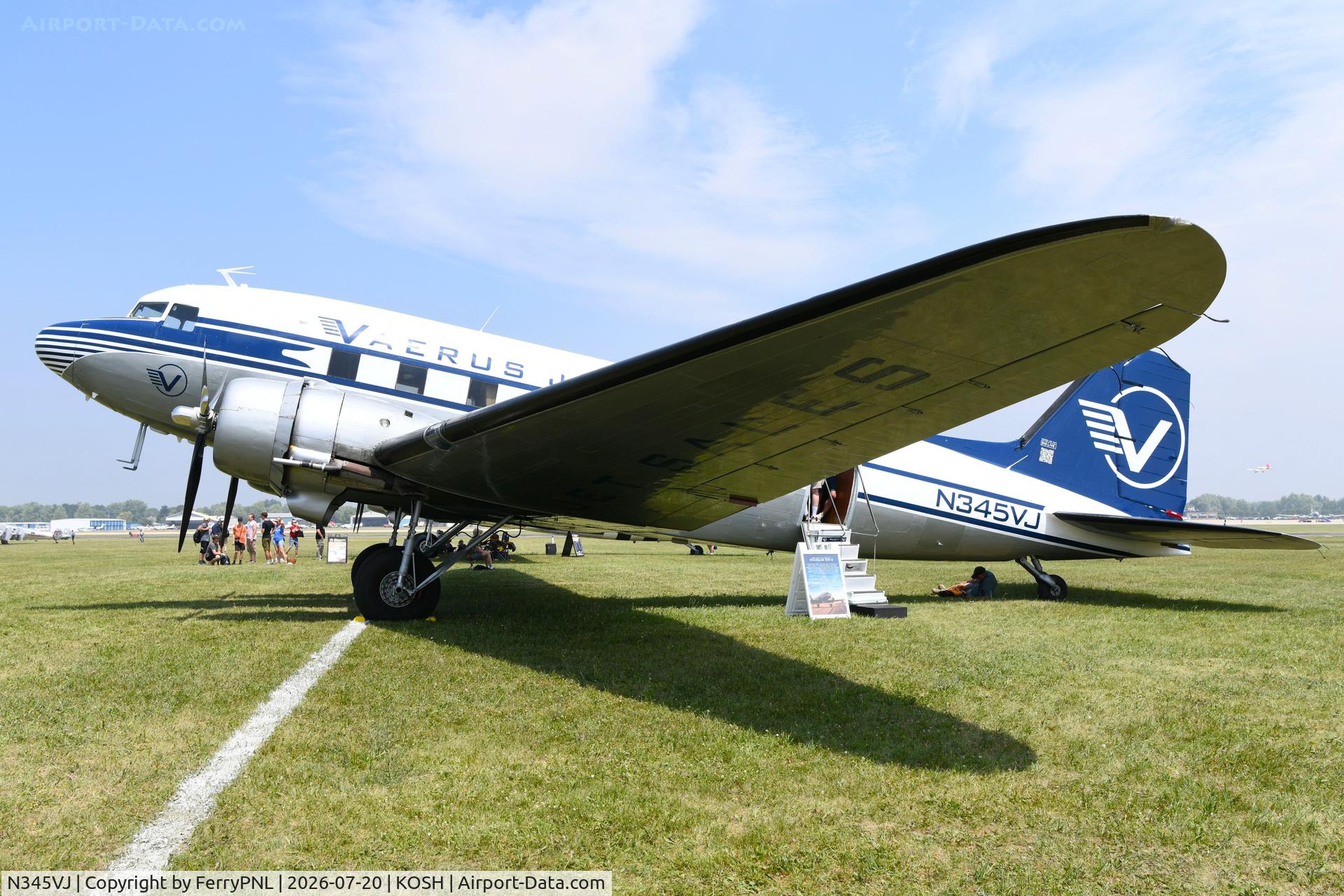 N345VJ, 1945 Douglas DC3C, c/n 34378, VAERUS JET SALES LLC DC-3C