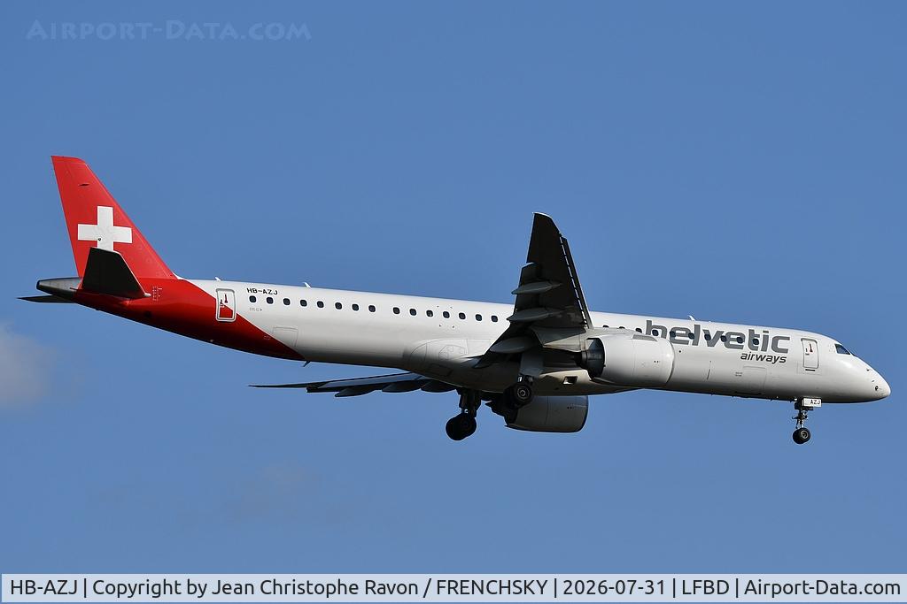 HB-AZJ, 2021 Embraer E195-E2 (ERJ-190-400 STD), c/n 19020057, 	Zurich (ZRH)	Bordeaux (BOD)	LX552