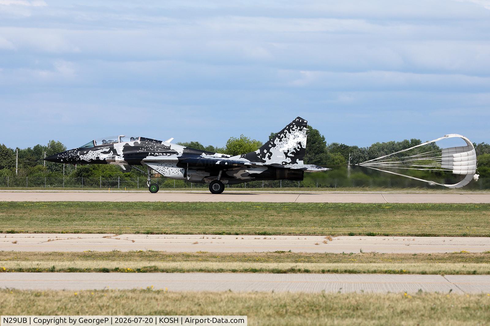 Aircraft N29UB, 1989 Mikoyan-Gurevich MiG-29UB, c/n 50903014896, Airventure 2026., at KOSH, photo by GeorgeP