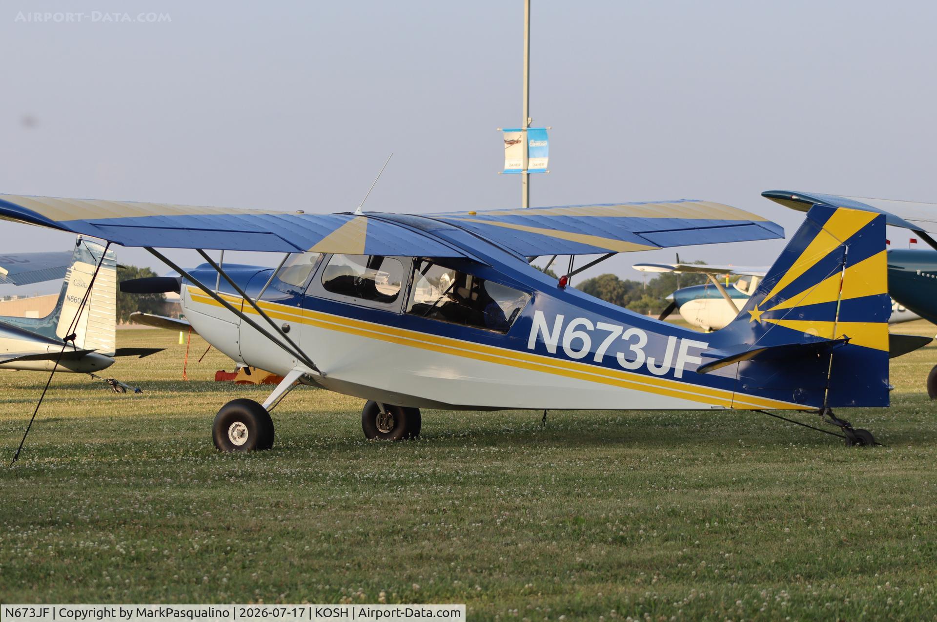 Aircraft N673JF, 1967 Champion 7KCAB, c/n 59, Champion 7KCAB, at KOSH, photo by MarkPasqualino