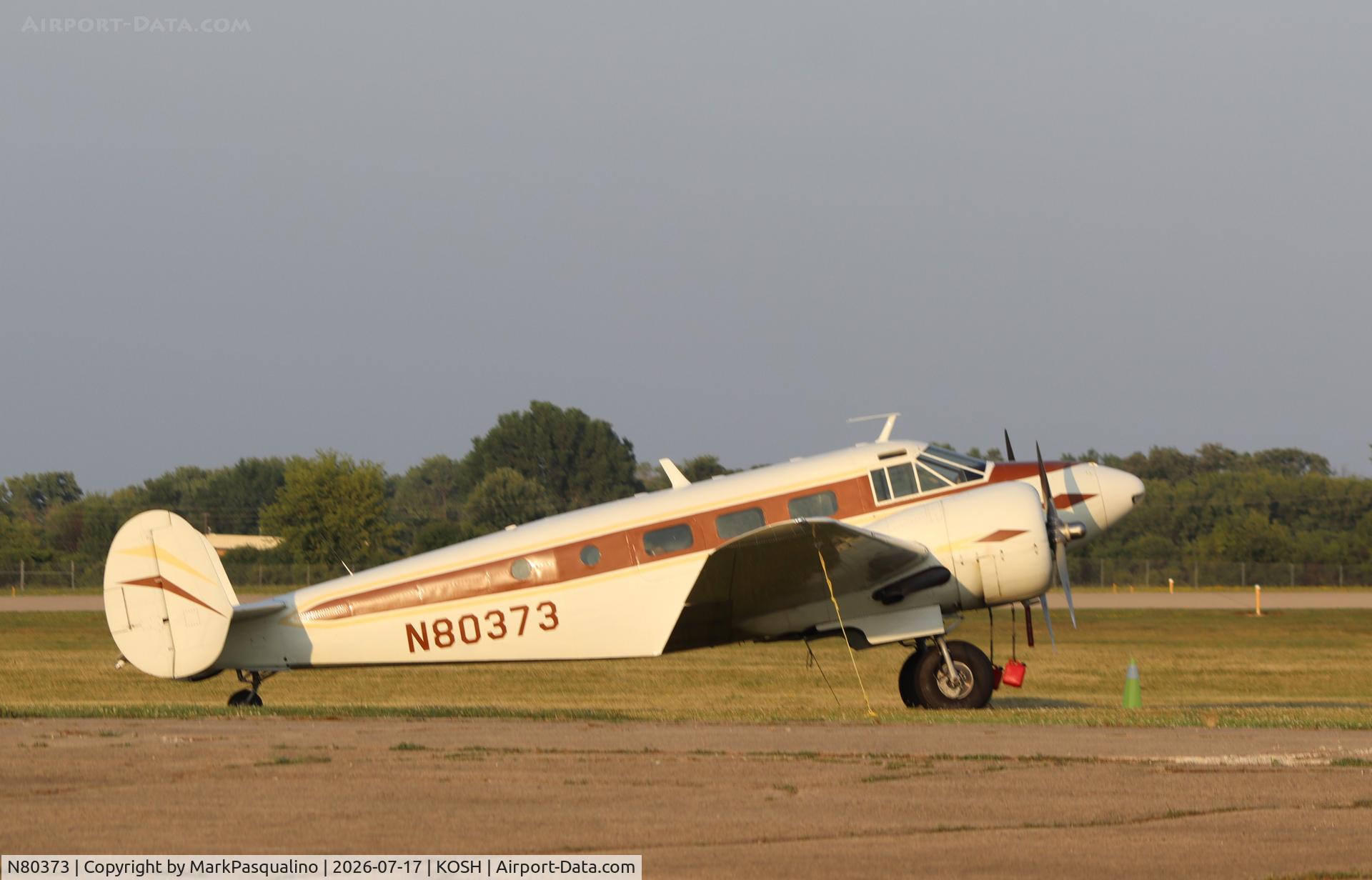 Aircraft N80373, 1946 Beech D18S, c/n A-273, Beech D18S, at KOSH, photo by MarkPasqualino