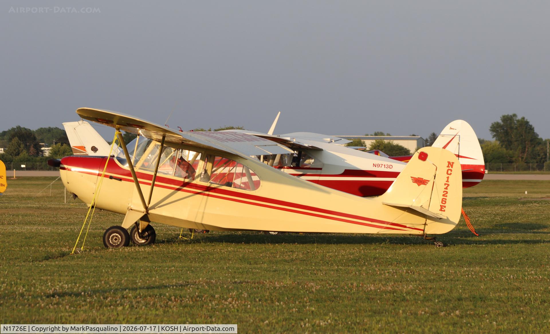 Aircraft N1726E, 1946 Aeronca 7AC Champion, c/n 7AC-5291, Aeronca 7AC, at KOSH, photo by MarkPasqualino