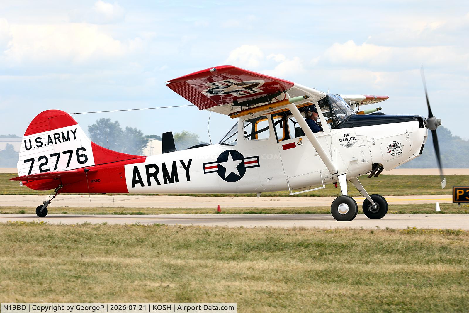 Aircraft N19BD, 1971 Cessna 305B, c/n 23954, Airventure 2026., at KOSH, photo by GeorgeP