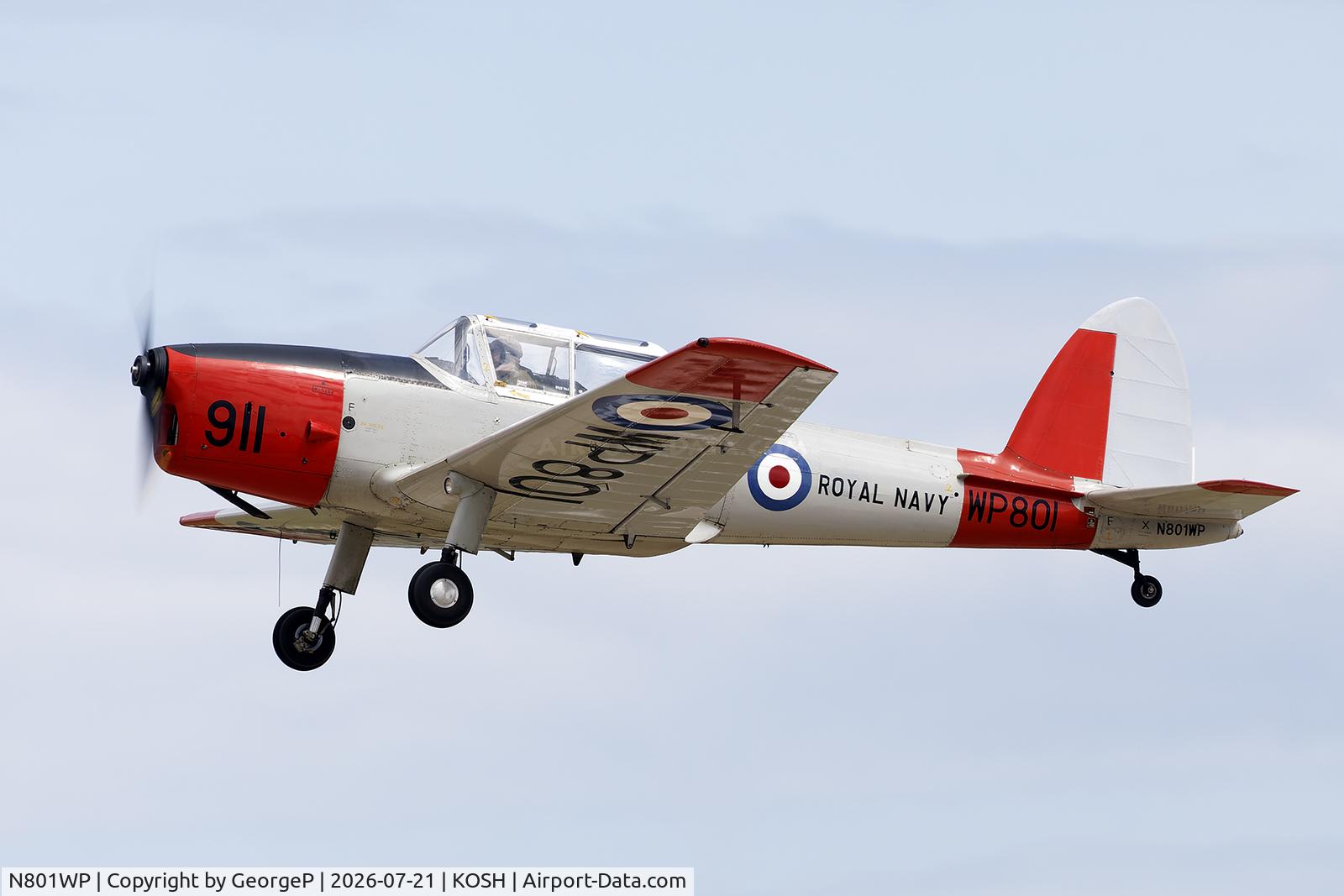 Aircraft N801WP, 1952 De Havilland DHC-1 Chipmunk T.10, c/n C1/0693, Airventure 2026., at KOSH, photo by GeorgeP