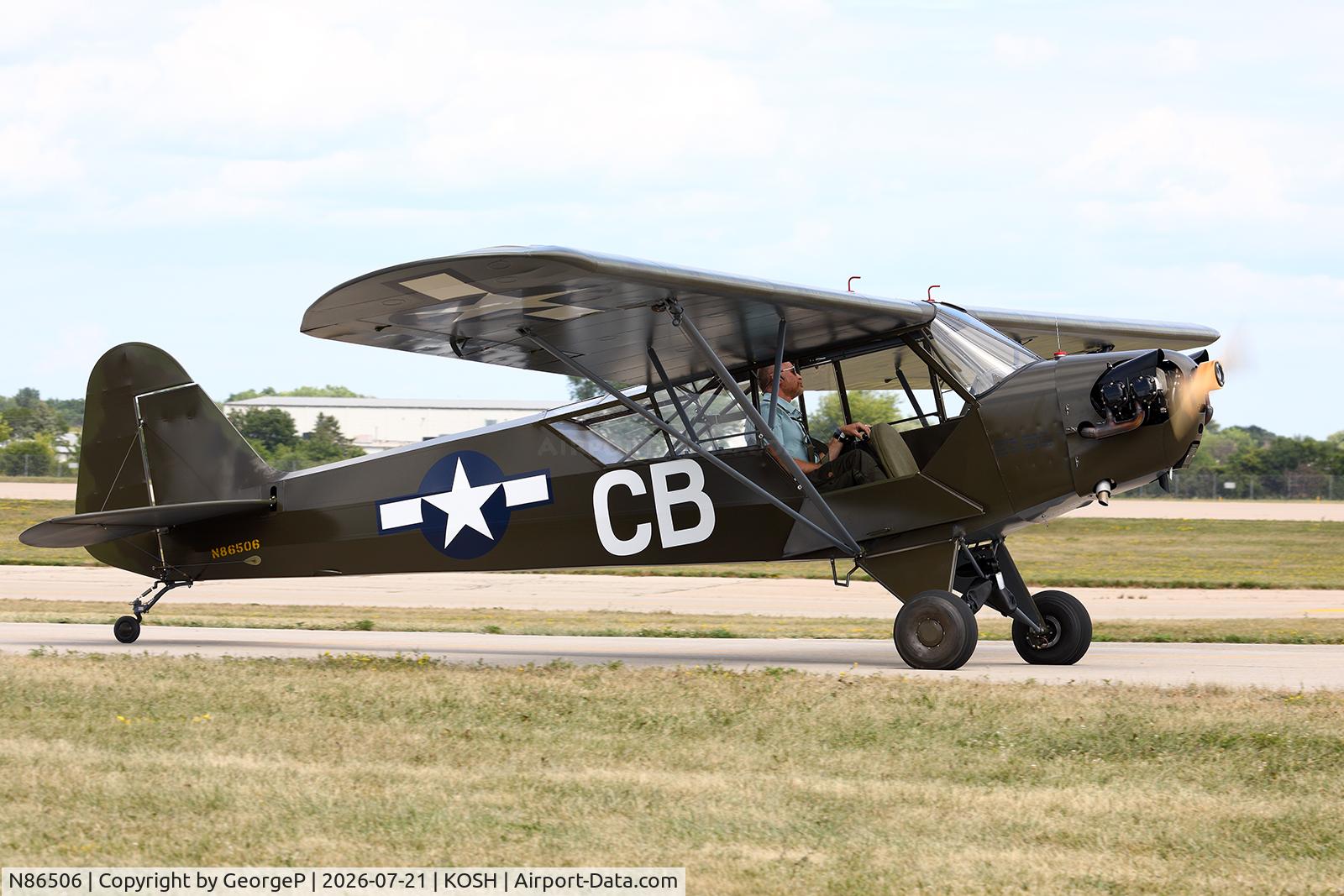 Aircraft N86506, Piper J3C-65 Cub, c/n 12076, Airventure 2026., at KOSH, photo by GeorgeP