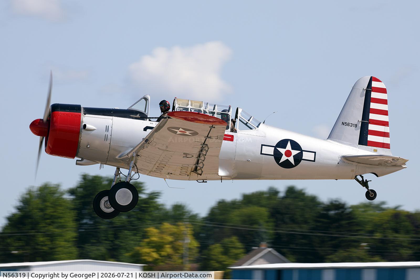 Aircraft N56319, 1941 Consolidated Vultee BT-13A, c/n 2167, Airventure 2026., at KOSH, photo by GeorgeP