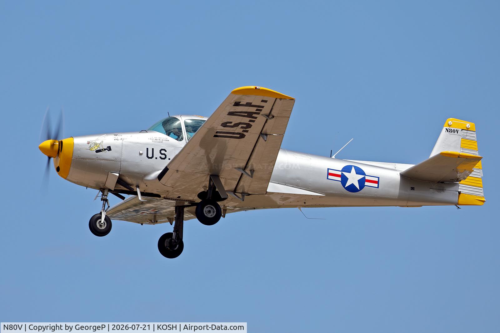Aircraft N80V, 1946 North American Navion (NA-145), c/n NAV-4-111, Airventure 2026., at KOSH, photo by GeorgeP