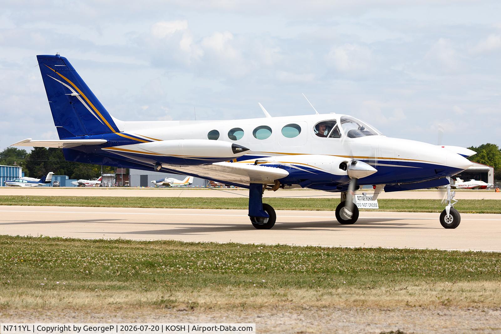 Aircraft N711YL, 1979 Cessna 340A, c/n 340A0955, Airventure 2026., at KOSH, photo by GeorgeP