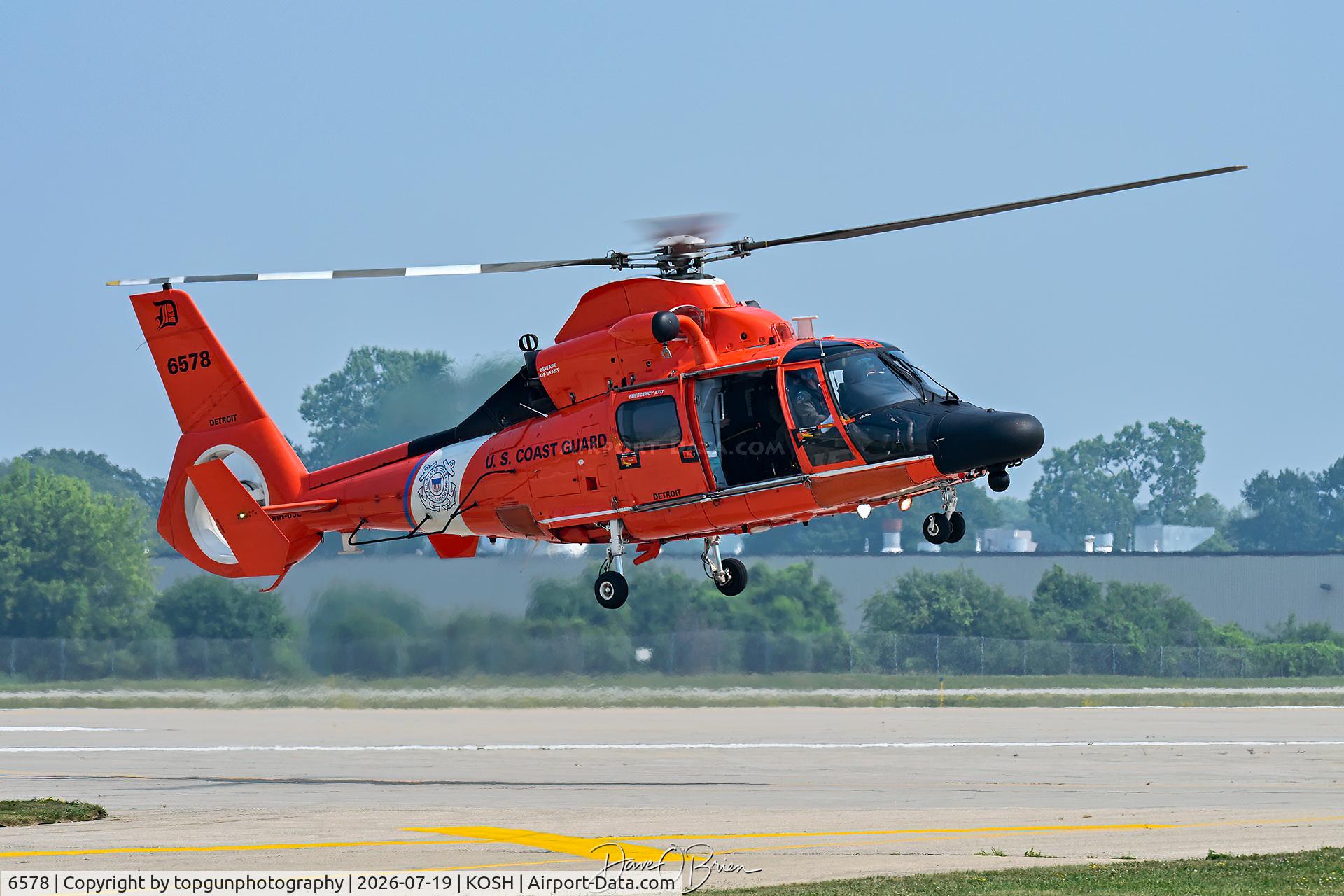 6578, Aerospatiale HH-65C Dolphin, c/n 6275, USCG Arriving at Oshkosh 26 from Detroit