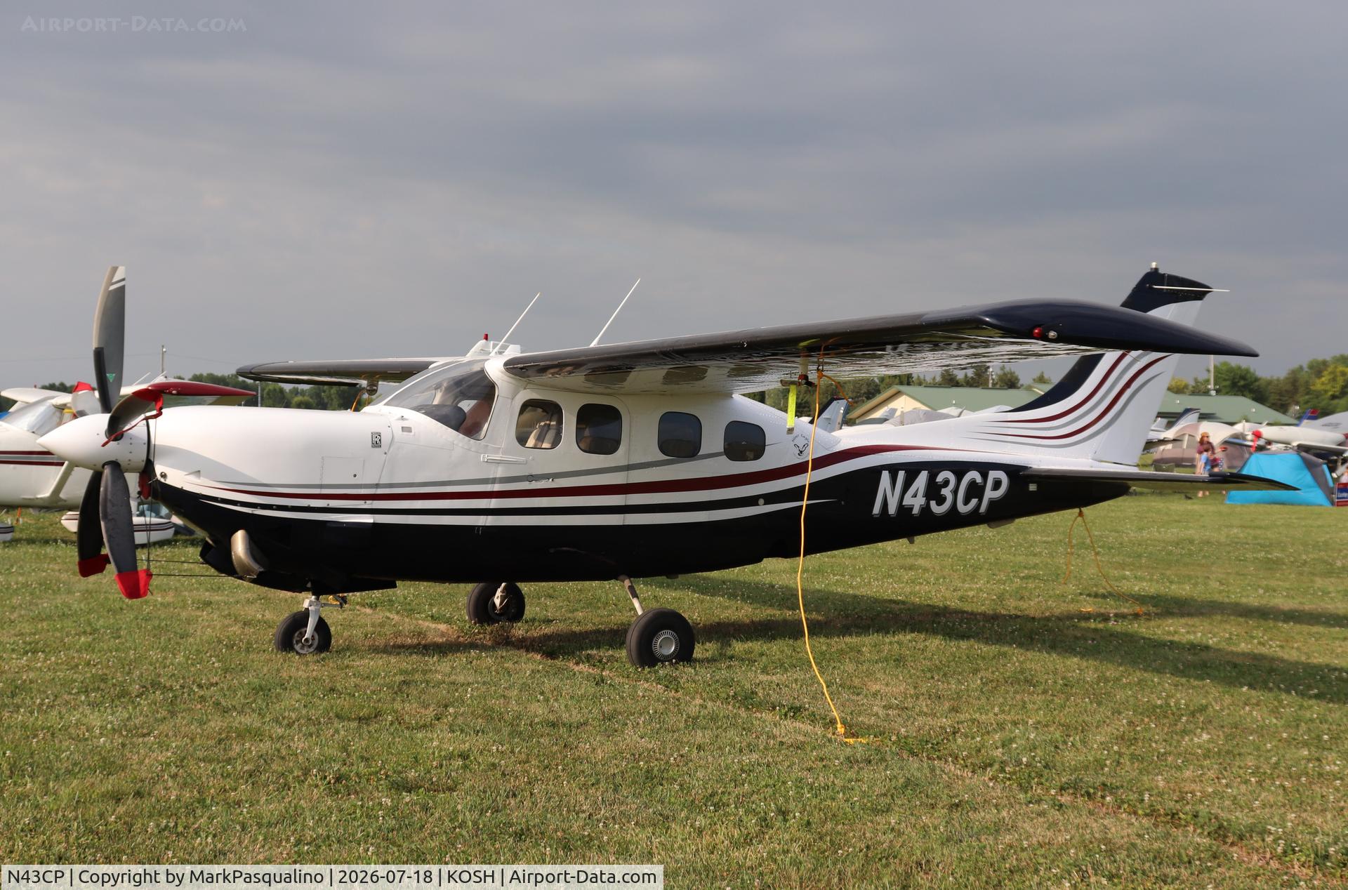Aircraft N43CP, 1979 Cessna P210N (Turbine mod) Pressurised Centurion, c/n P21000398, Cessna P210N, at KOSH, photo by MarkPasqualino