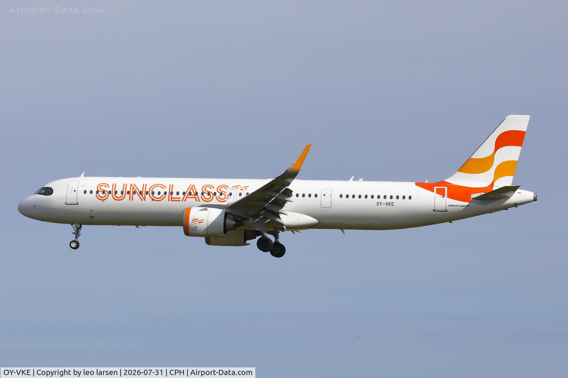 Aircraft OY-VKE, 2025 Airbus A321-251NX, c/n 12679, Copenhagen 31.7.2026, at CPH, photo by leo larsen