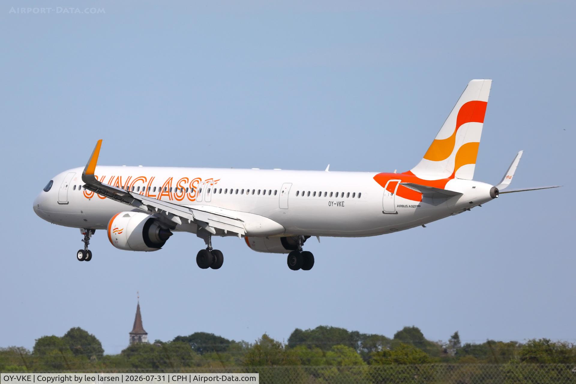 Aircraft OY-VKE, 2025 Airbus A321-251NX, c/n 12679, Copenhagen 31.7.2026, at CPH, photo by leo larsen