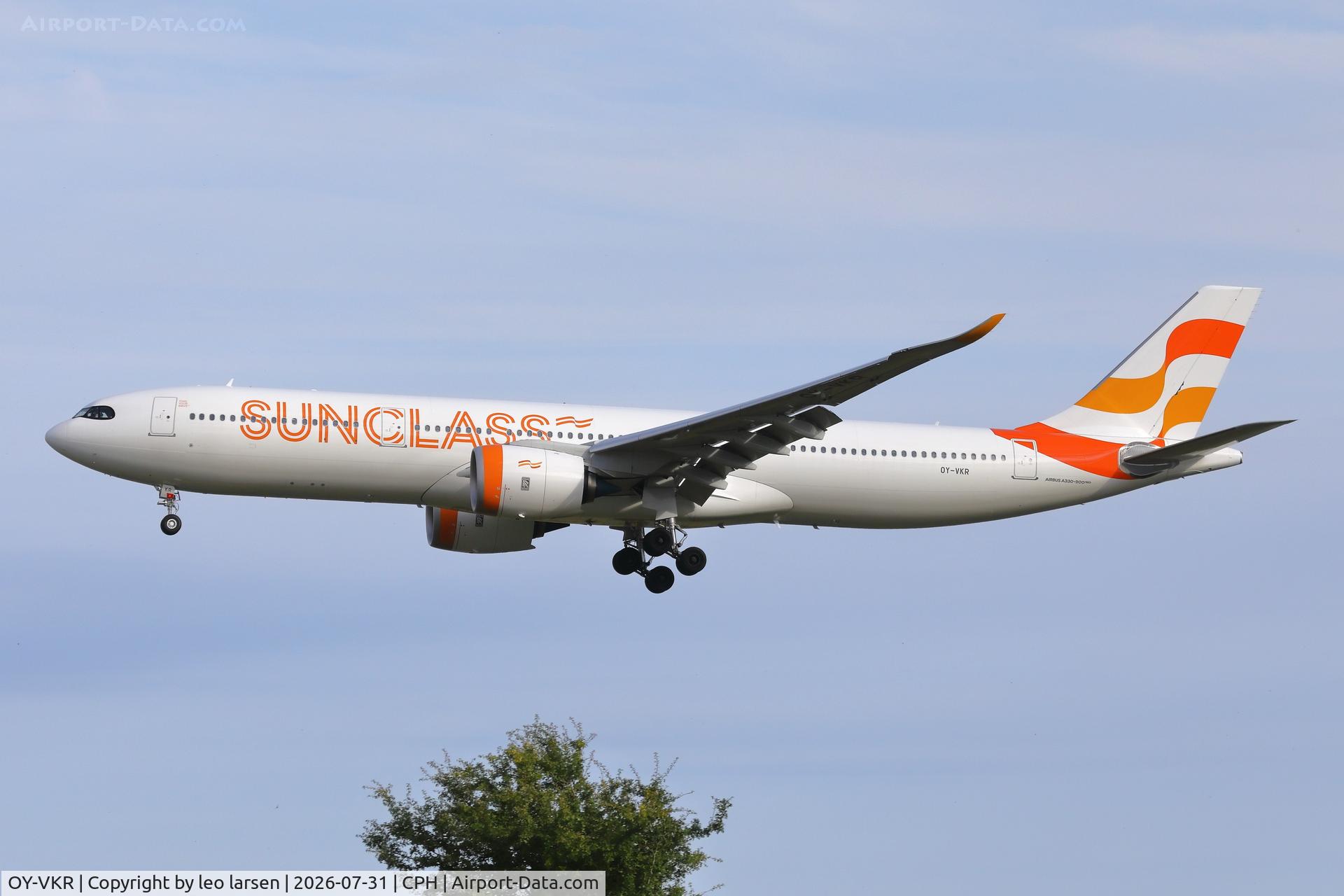 Aircraft OY-VKR, 2026 Airbus A330-941N, c/n 2129, Copenhagen 31.7.2026, at CPH, photo by leo larsen
