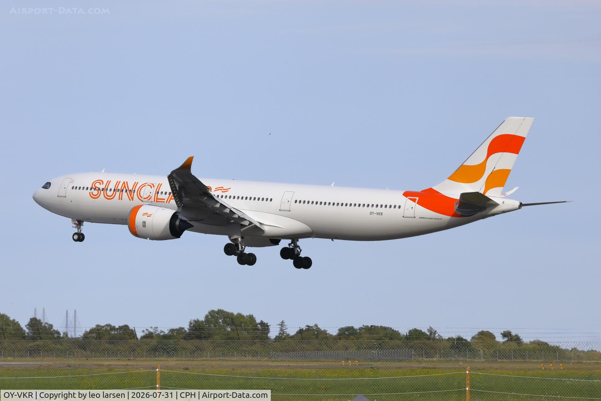 Aircraft OY-VKR, 2026 Airbus A330-941N, c/n 2129, Copenhagen 31.7.2026, at CPH, photo by leo larsen