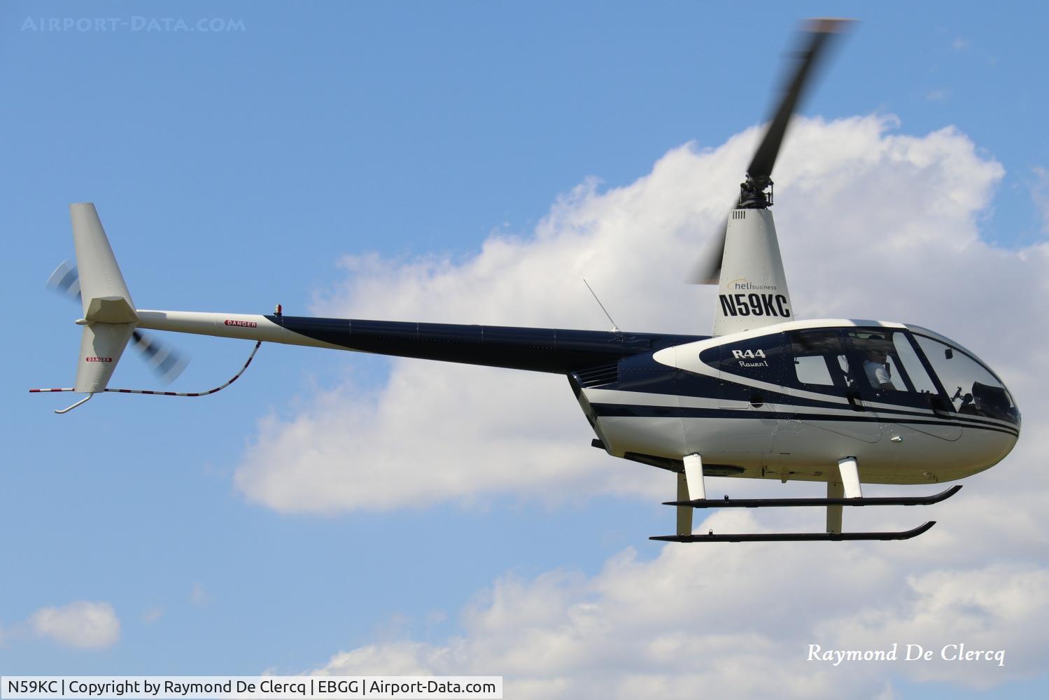 N59KC, 2009 Robinson R44 Raven I, c/n 2018, Visitor at Overboelare airfield on 01-08-2026.