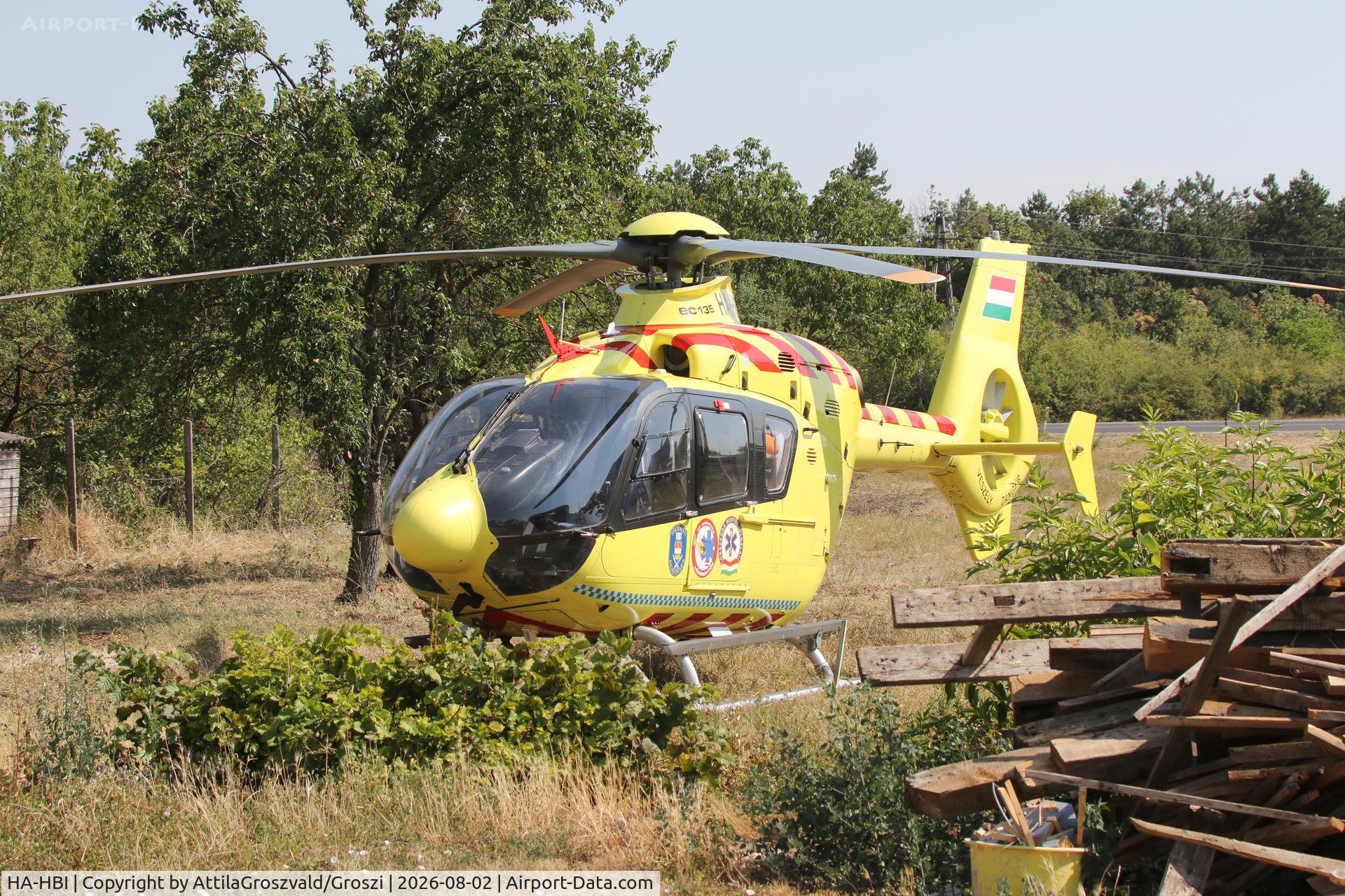 Aircraft HA-HBI, 2004 Eurocopter EC-135 P2+, c/n 0357, In the village of Szentkirályszabadja, during rescue. Hungary, photo by AttilaGroszvald/Groszi