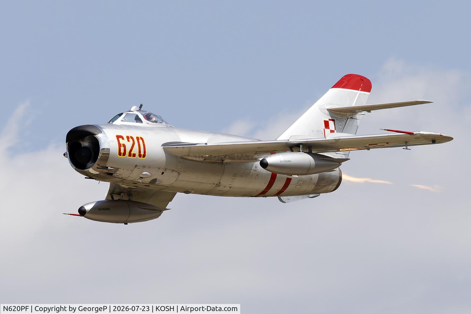 Aircraft N620PF, 1960 PZL-Mielec Lim-5 (MiG-17F), c/n 1D0620, Airventure 2026., at KOSH, photo by GeorgeP