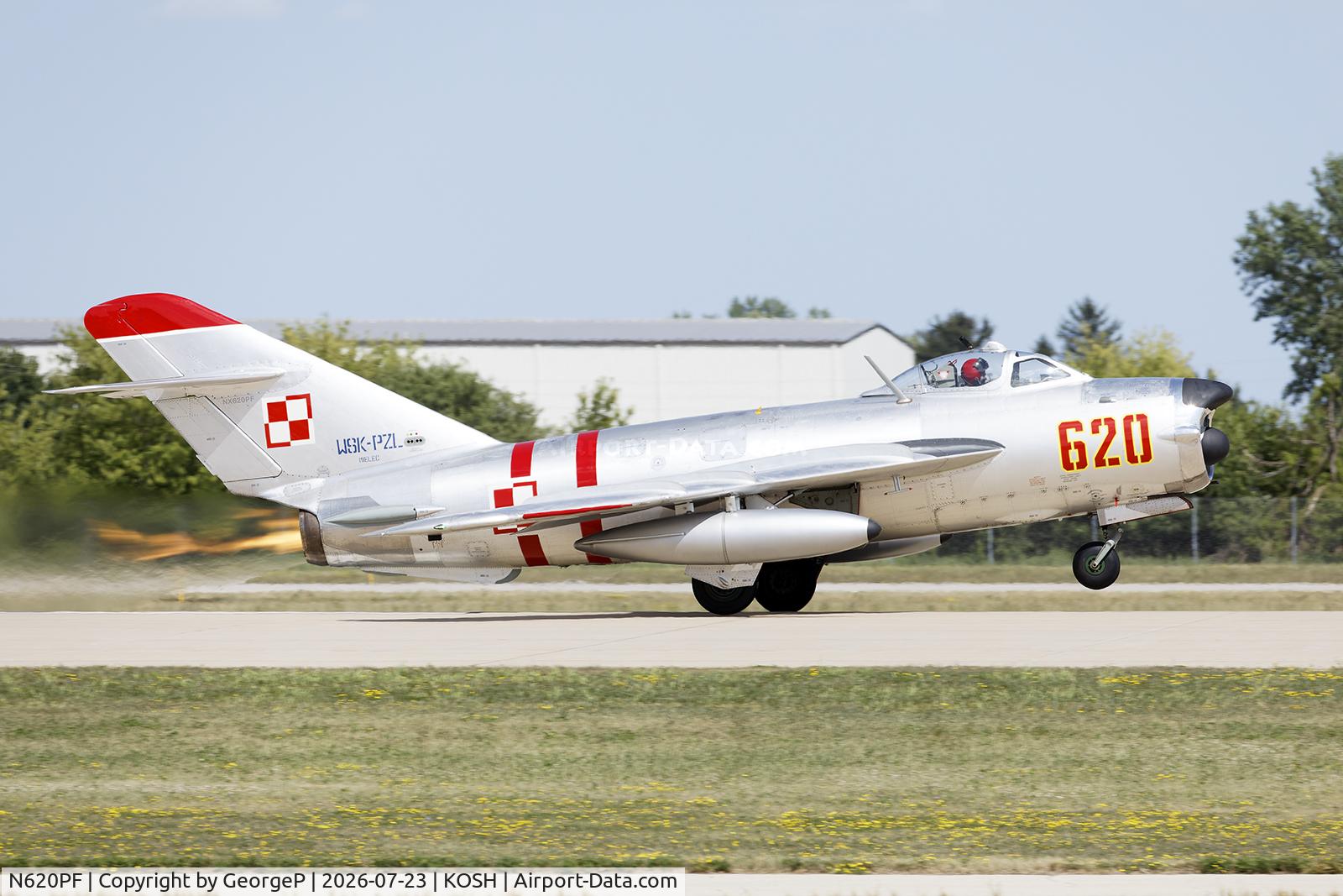 Aircraft N620PF, 1960 PZL-Mielec Lim-5 (MiG-17F), c/n 1D0620, Airventure 2026., at KOSH, photo by GeorgeP