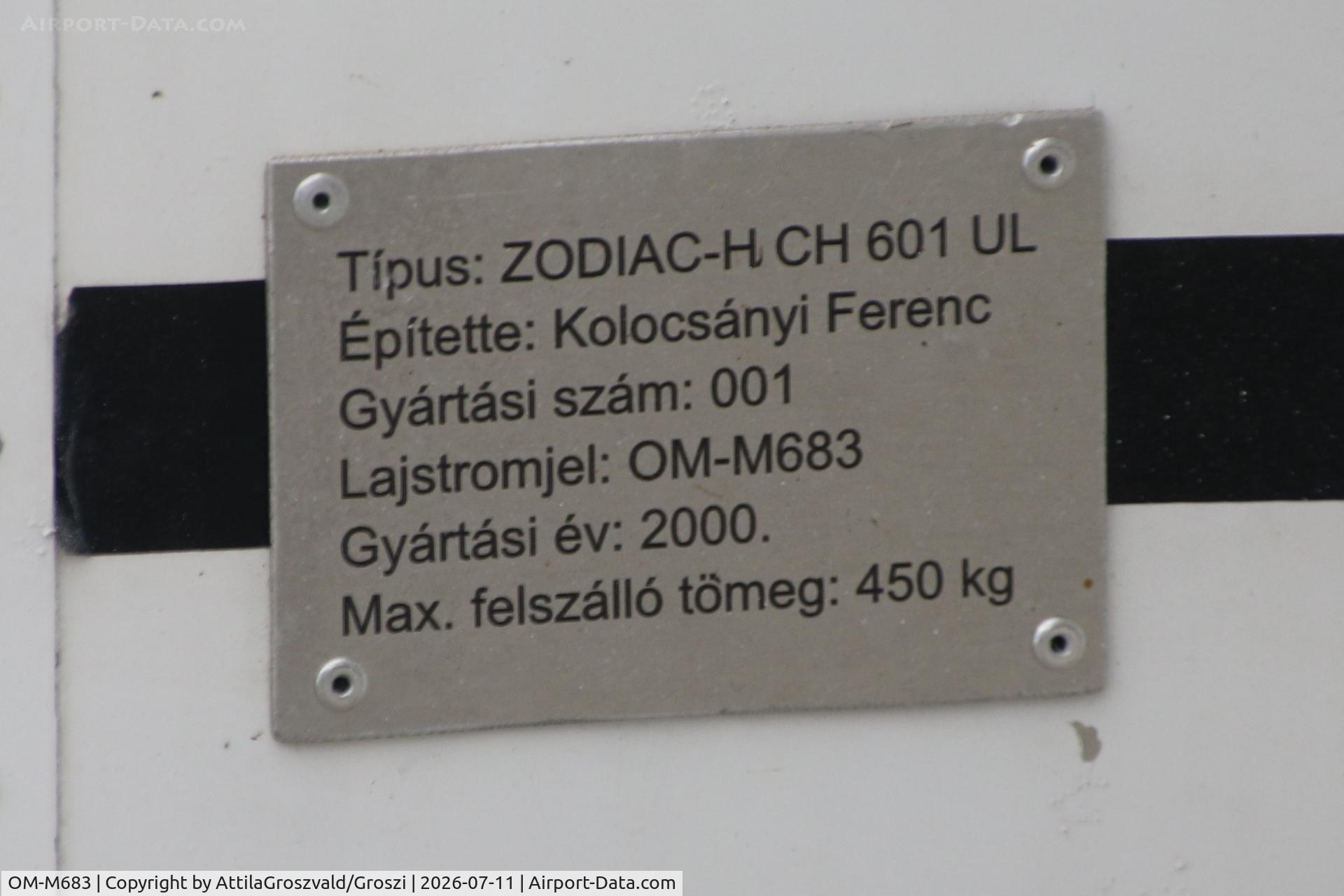 Aircraft OM-M683, 2000 Zenair / Kolocsányi Ferenc CH 601 Zodiac, c/n 001, Becsehely, Mura repülőtér, Magyarország, photo by AttilaGroszvald/Groszi