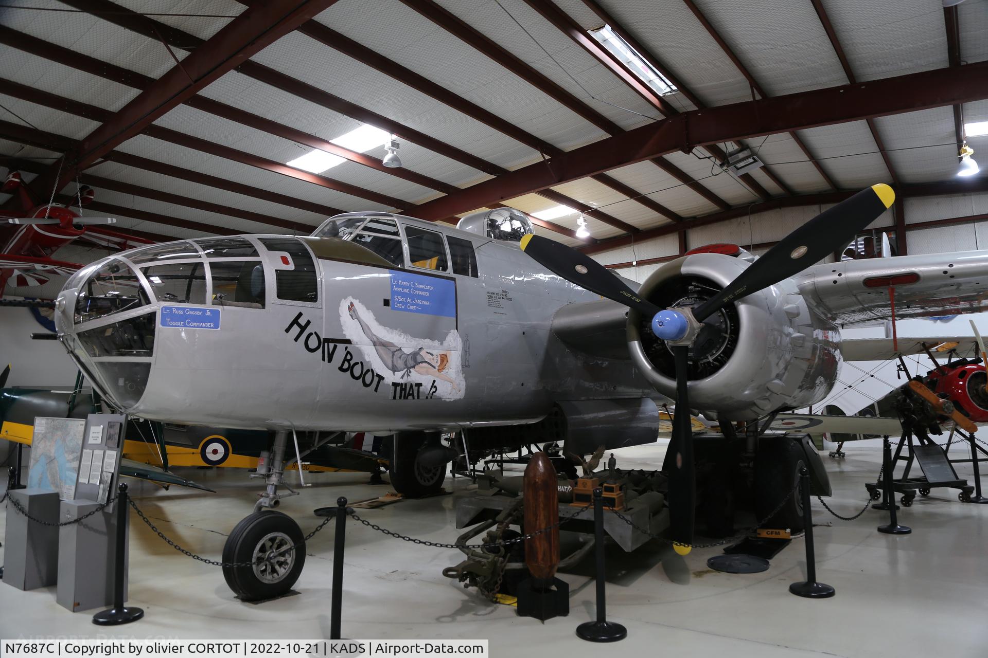 Aircraft N7687C, 1944 North American TB-25N Mitchell, c/n 108-32200, 2022, at KADS, photo by olivier CORTOT