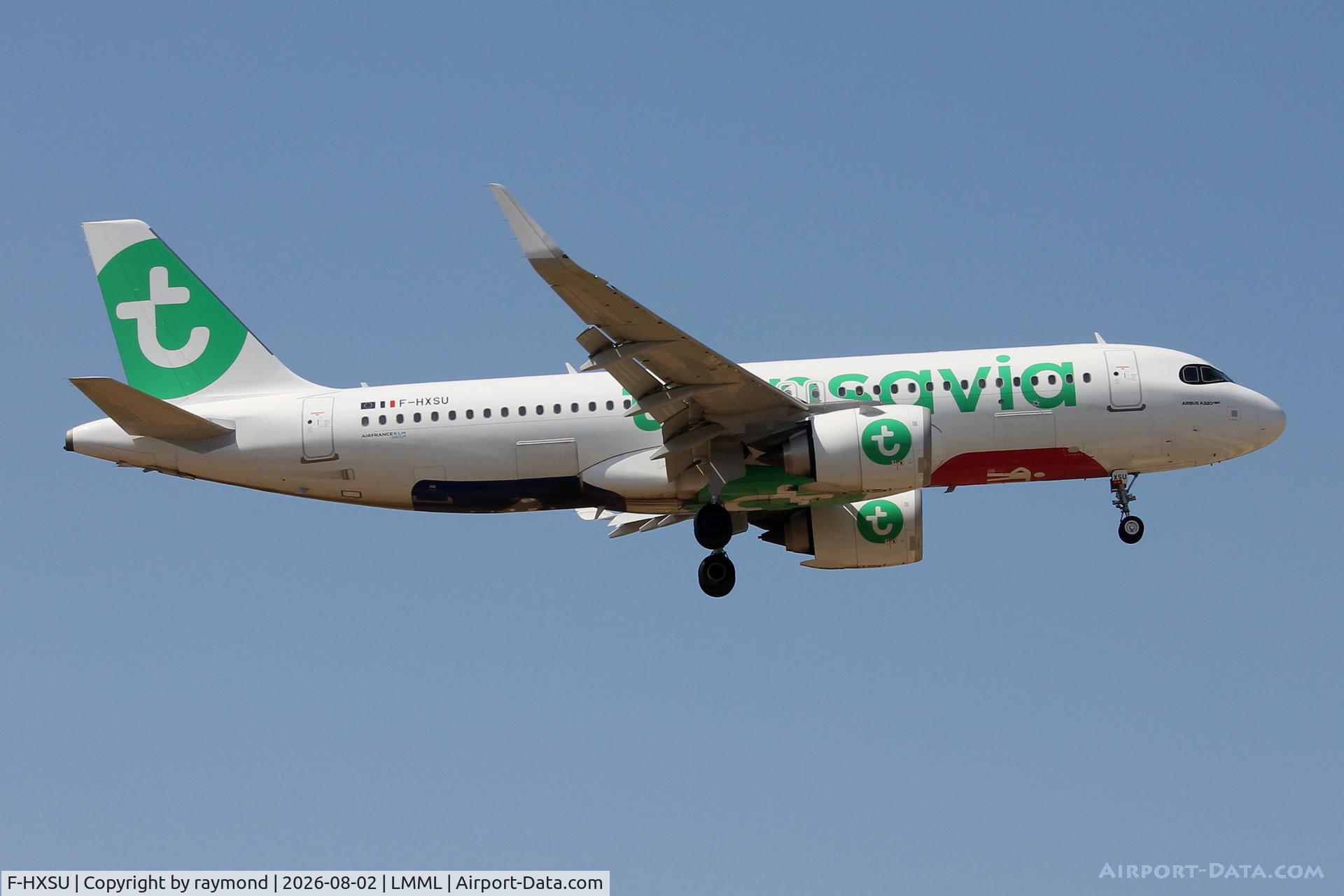 Aircraft F-HXSU, 2025 Airbus A320-252N, c/n 12751, Airbus A320-252N reg F-HXSU of Transavia France landing in Malta RW31., at LMML, photo by raymond