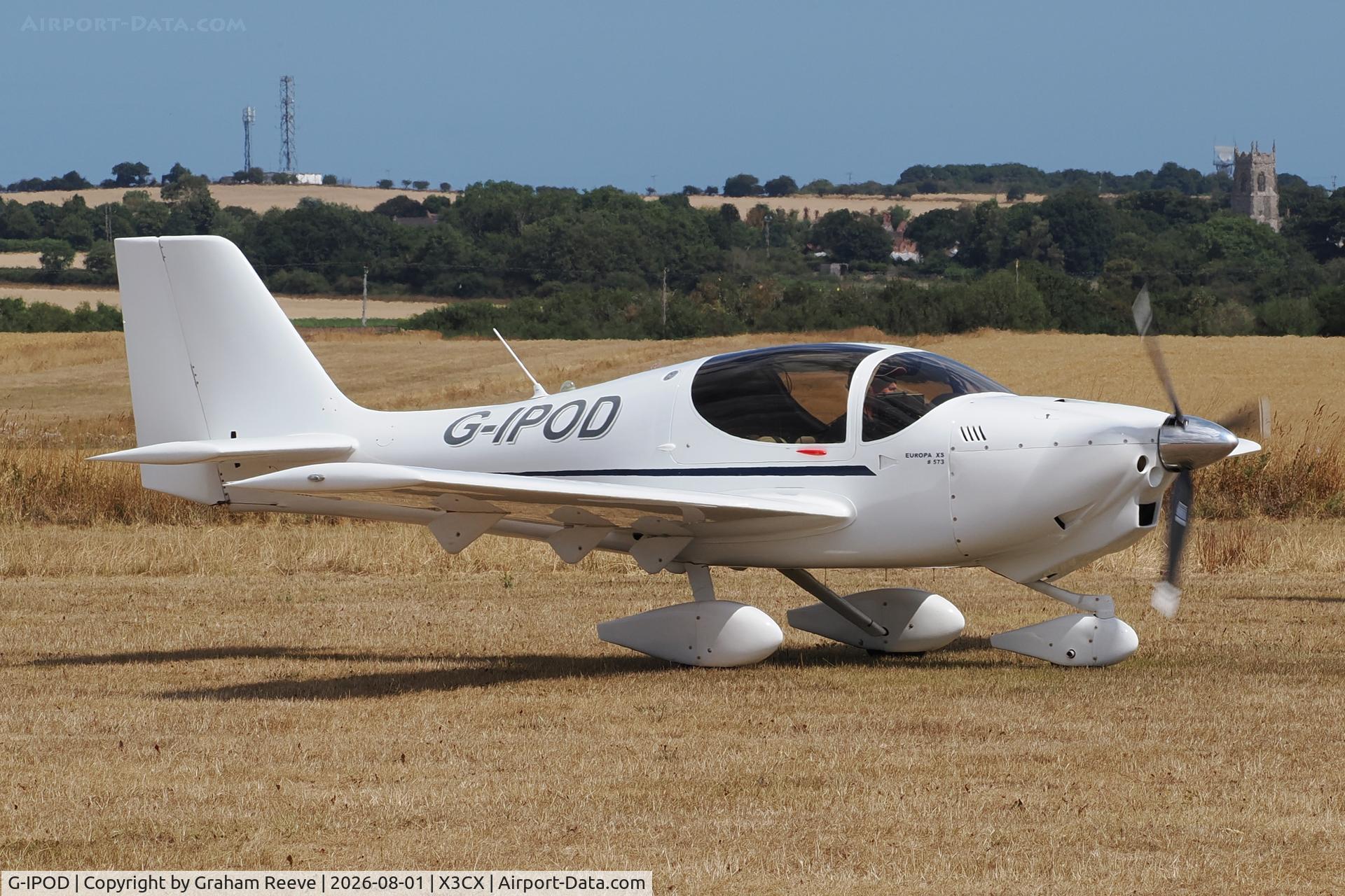 Aircraft G-IPOD, 2007 Europa XS Tri-Gear, c/n PFA 247-14007, Just landed at Northrepps., at X3CX, photo by Graham Reeve