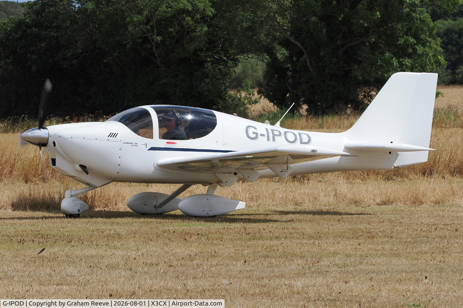 Aircraft G-IPOD, 2007 Europa XS Tri-Gear, c/n PFA 247-14007, Just landed at Northrepps., at X3CX, photo by Graham Reeve