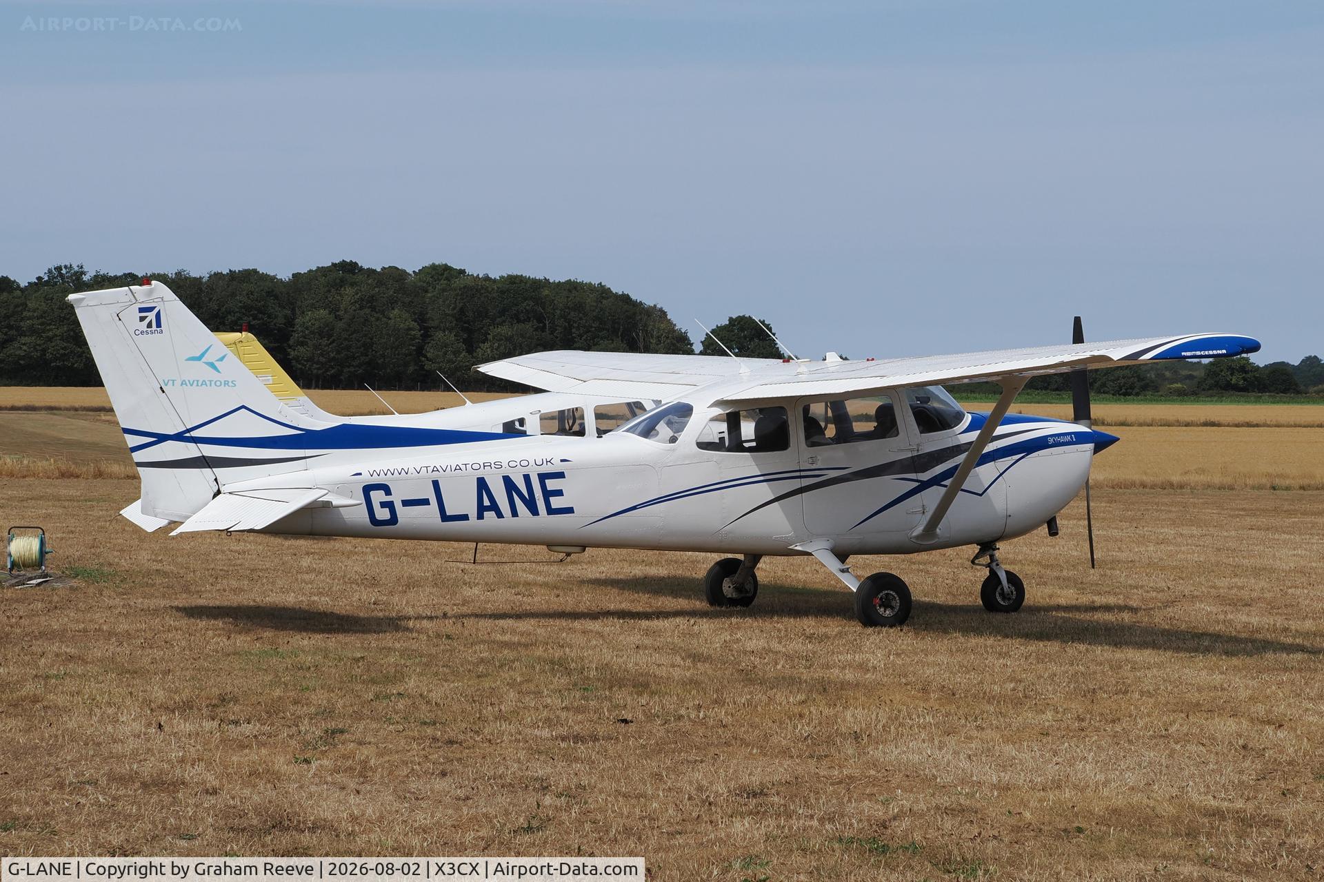 Aircraft G-LANE, 1979 Reims Cessna F172N, c/n 1853, Just landed at Northrepps., at X3CX, photo by Graham Reeve