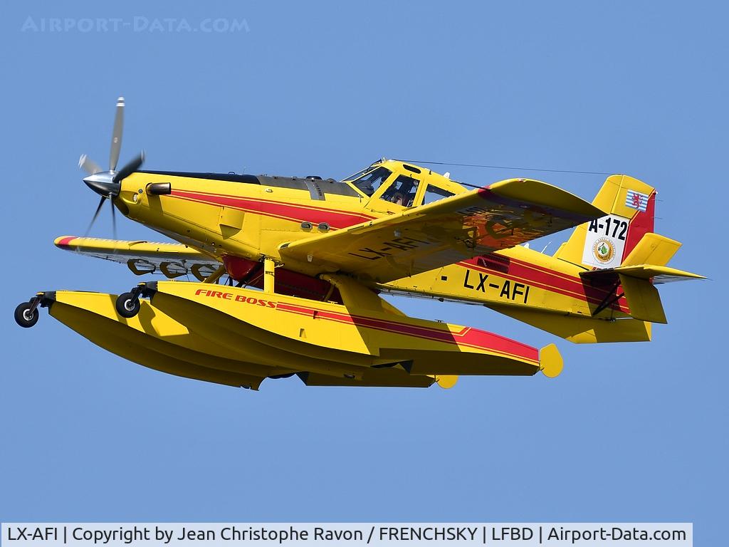 Aircraft LX-AFI, Air Tractor AT-802F Fire Boss, c/n 802-1151, Aquarius Aerial Firefighting, at LFBD, photo by Jean Christophe Ravon / FRENCHSKY