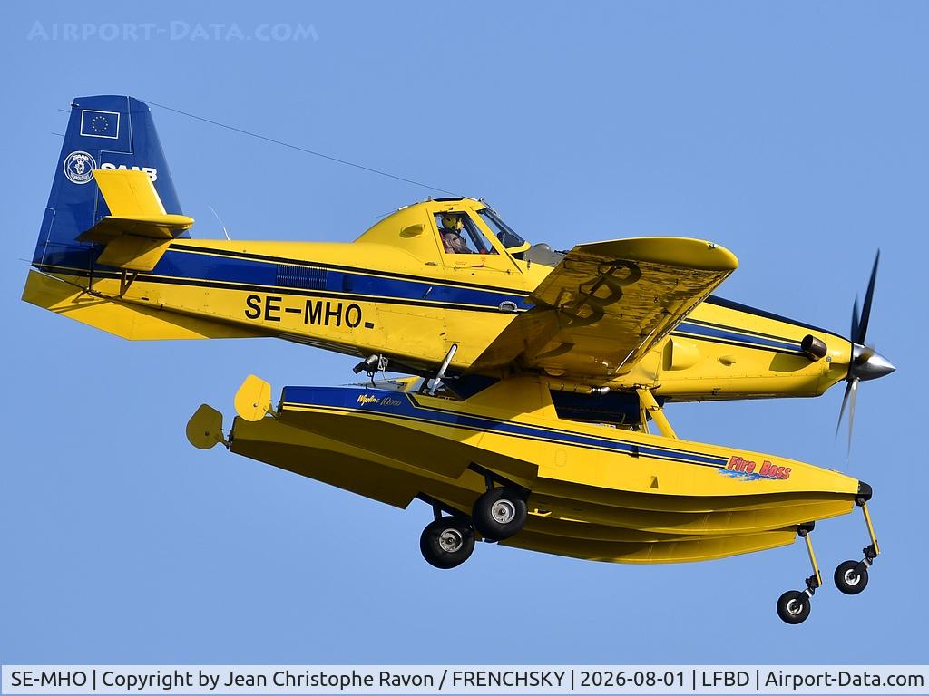 Aircraft SE-MHO, 2020 Air Tractor AT-802F Fire Boss, c/n 802A-0845, Saab Nyge Aero, at LFBD, photo by Jean Christophe Ravon / FRENCHSKY