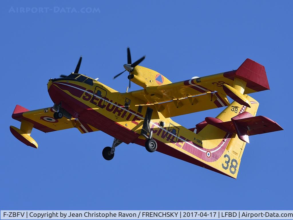 Aircraft F-ZBFV, Canadair CL-215-6B11 CL-415, c/n 2013, PELICAN 38, at LFBD, photo by Jean Christophe Ravon / FRENCHSKY