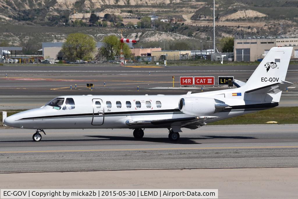 Aircraft EC-GOV, 1997 Cessna 560 Citation Ultra, c/n 560-0419, Taxiing, at LEMD, photo by micka2b