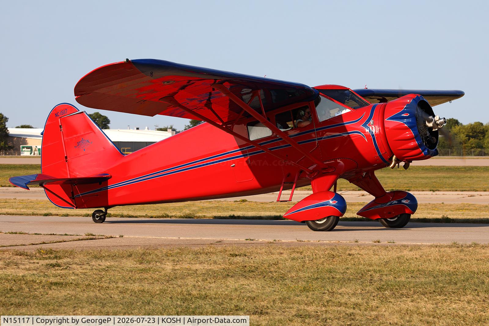 Aircraft N15117, 1935 Stinson SR-6B Reliant, c/n 9608, Airventure 2026., at KOSH, photo by GeorgeP