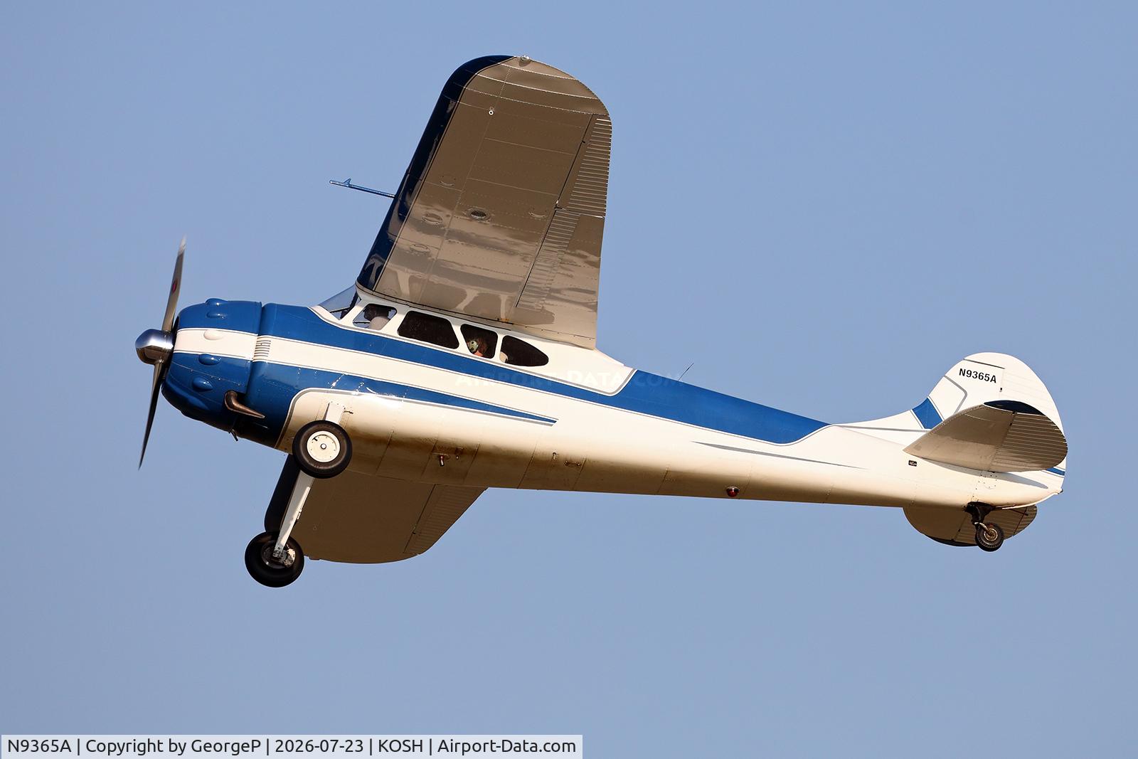 Aircraft N9365A, 1949 Cessna 190, c/n 7444, Airventure 2026., at KOSH, photo by GeorgeP