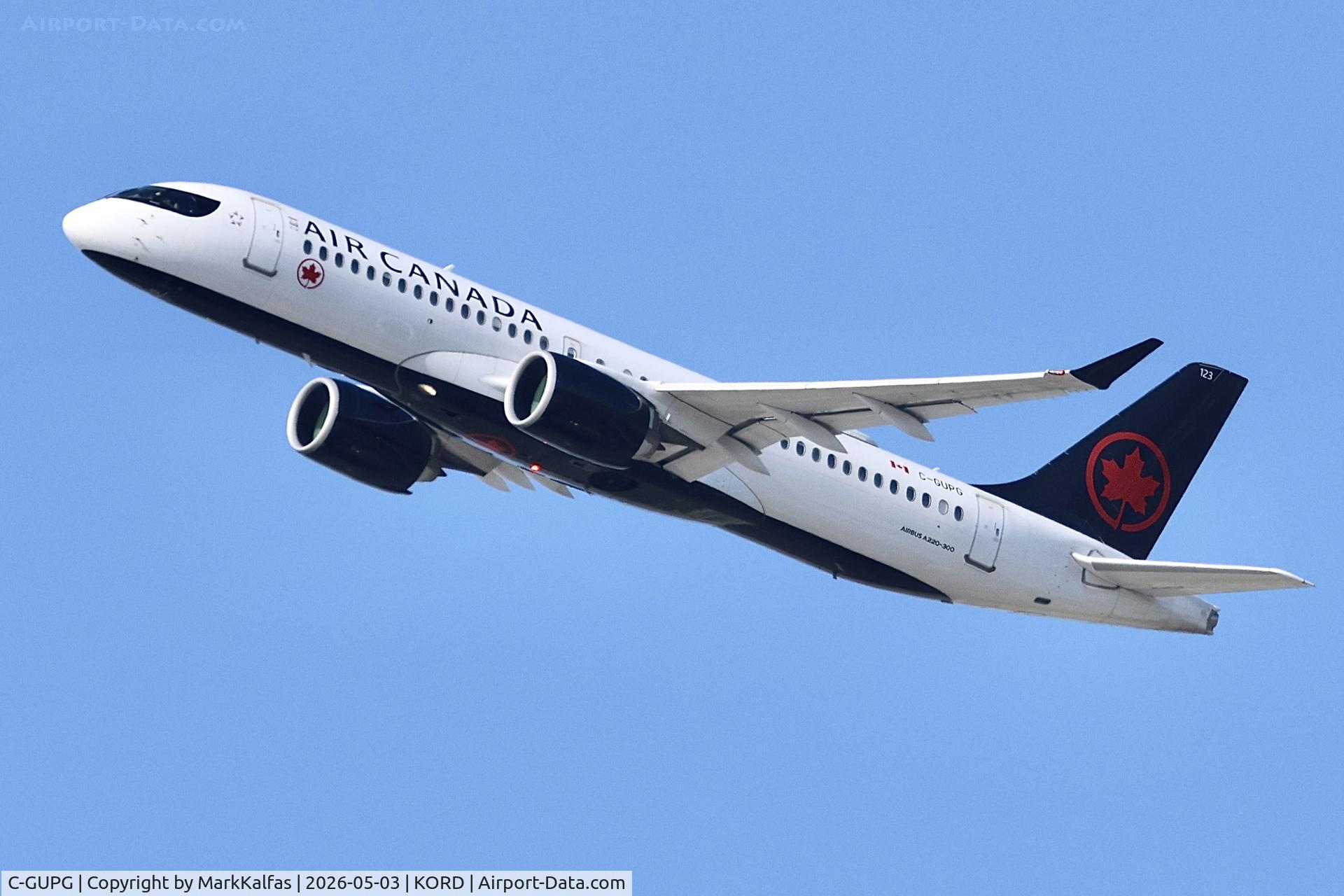 Aircraft C-GUPG, 2021 Airbus 220-371, c/n C07B05, BCS3 Air Canada Airbus 220-371 C-GUPG departing 28R KORD, at KORD, photo by MarkKalfas