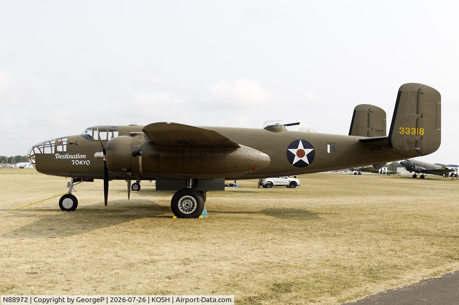Aircraft N88972, 1943 North American B-25D Mitchell, c/n 100-23644, Airventure 2026., at KOSH, photo by GeorgeP