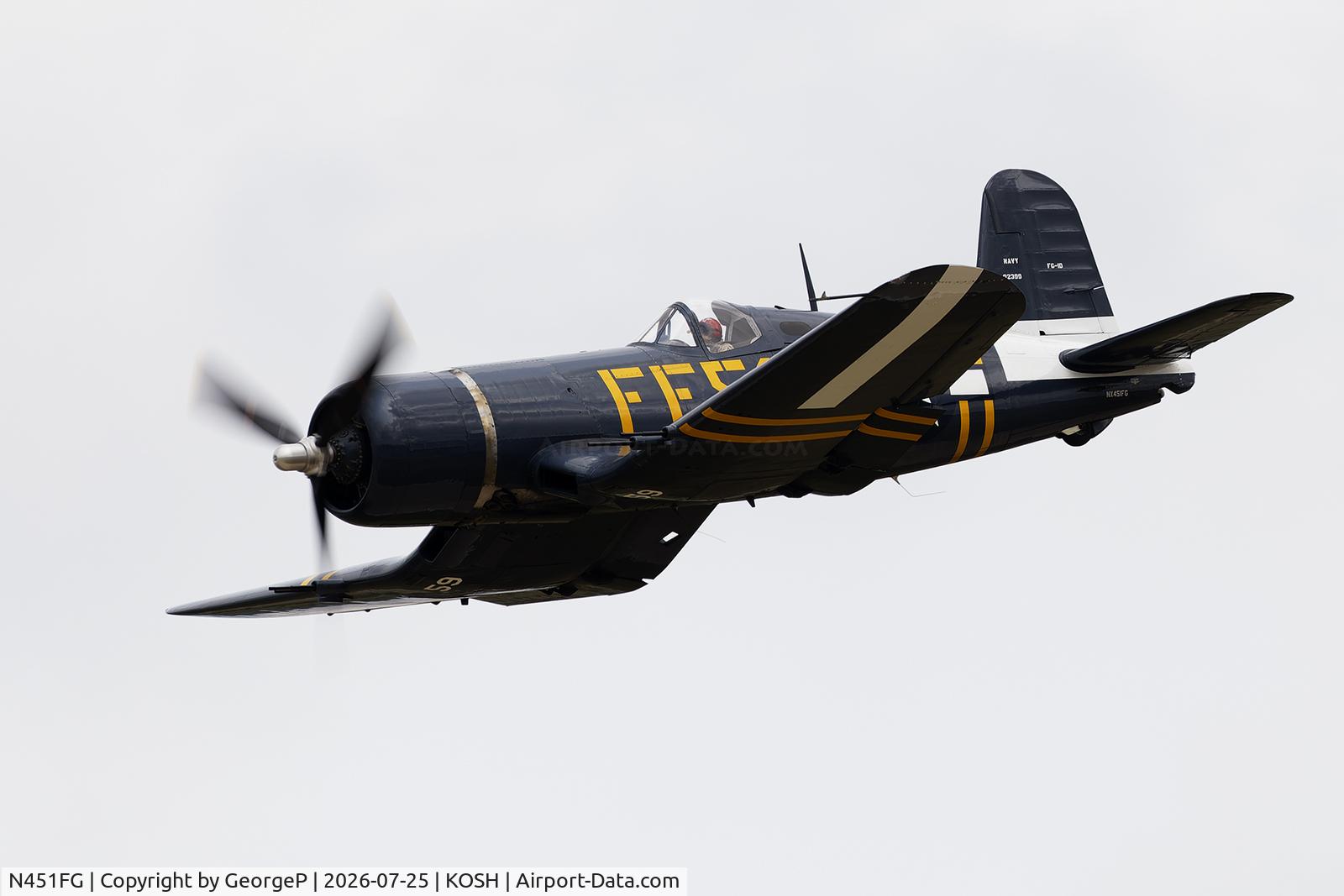 Aircraft N451FG, 1945 Goodyear FG-1D Corsair, c/n 3660, Airventure 2026., at KOSH, photo by GeorgeP