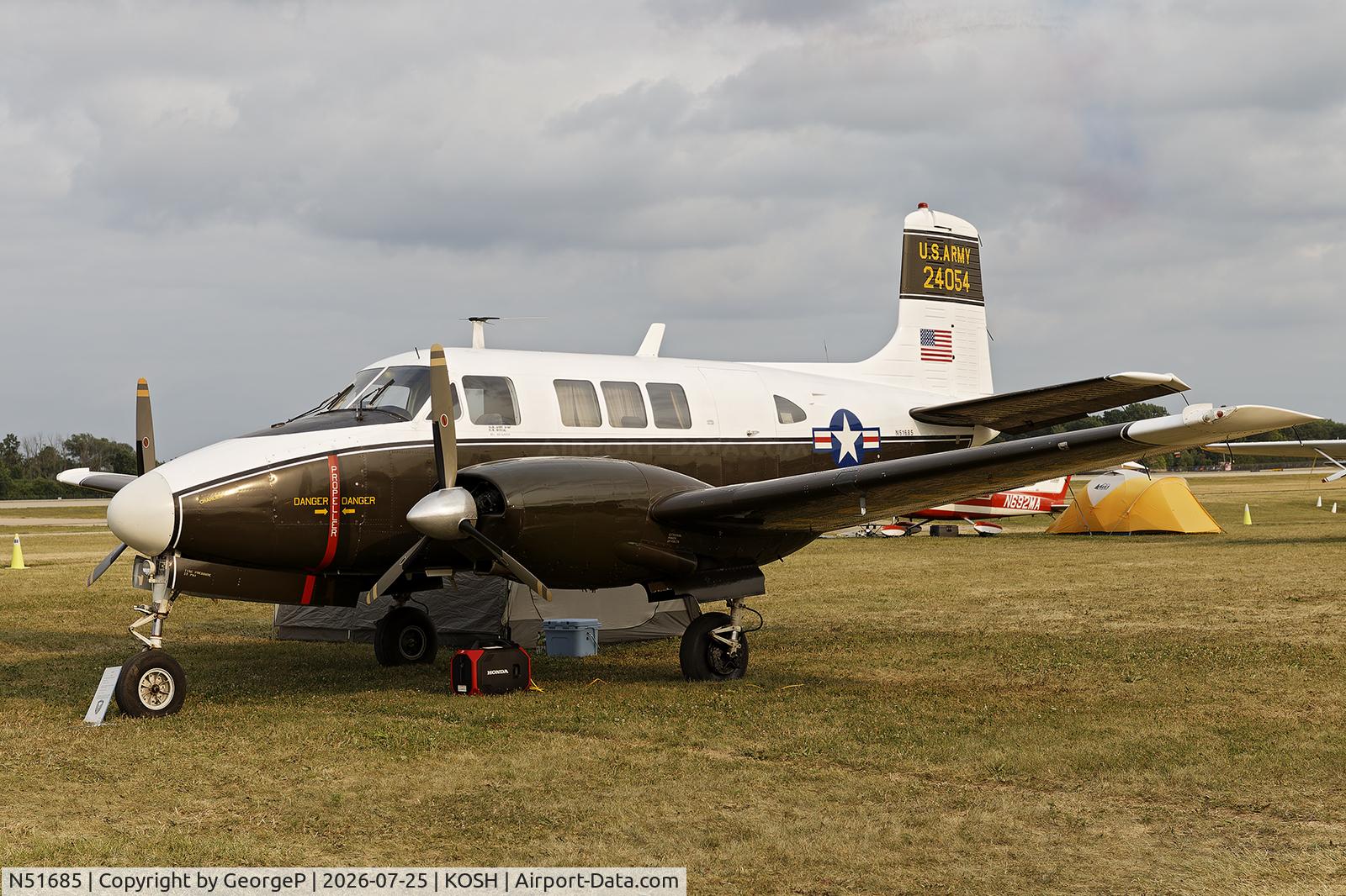 Aircraft N51685, Beech 65 Queen Air, c/n LC-40, Airventure 2026., at KOSH, photo by GeorgeP