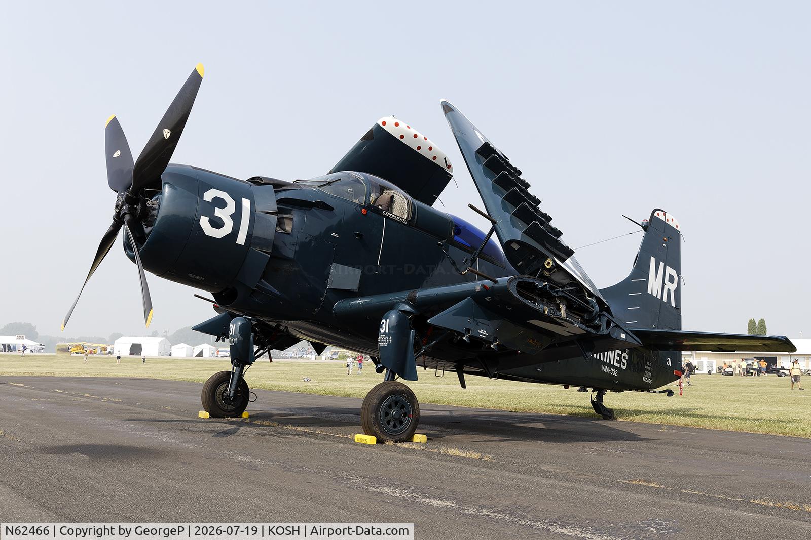Aircraft N62466, 1955 Douglas EA-1E Skyraider, c/n 10255 (135178), Airventure 2026., at KOSH, photo by GeorgeP