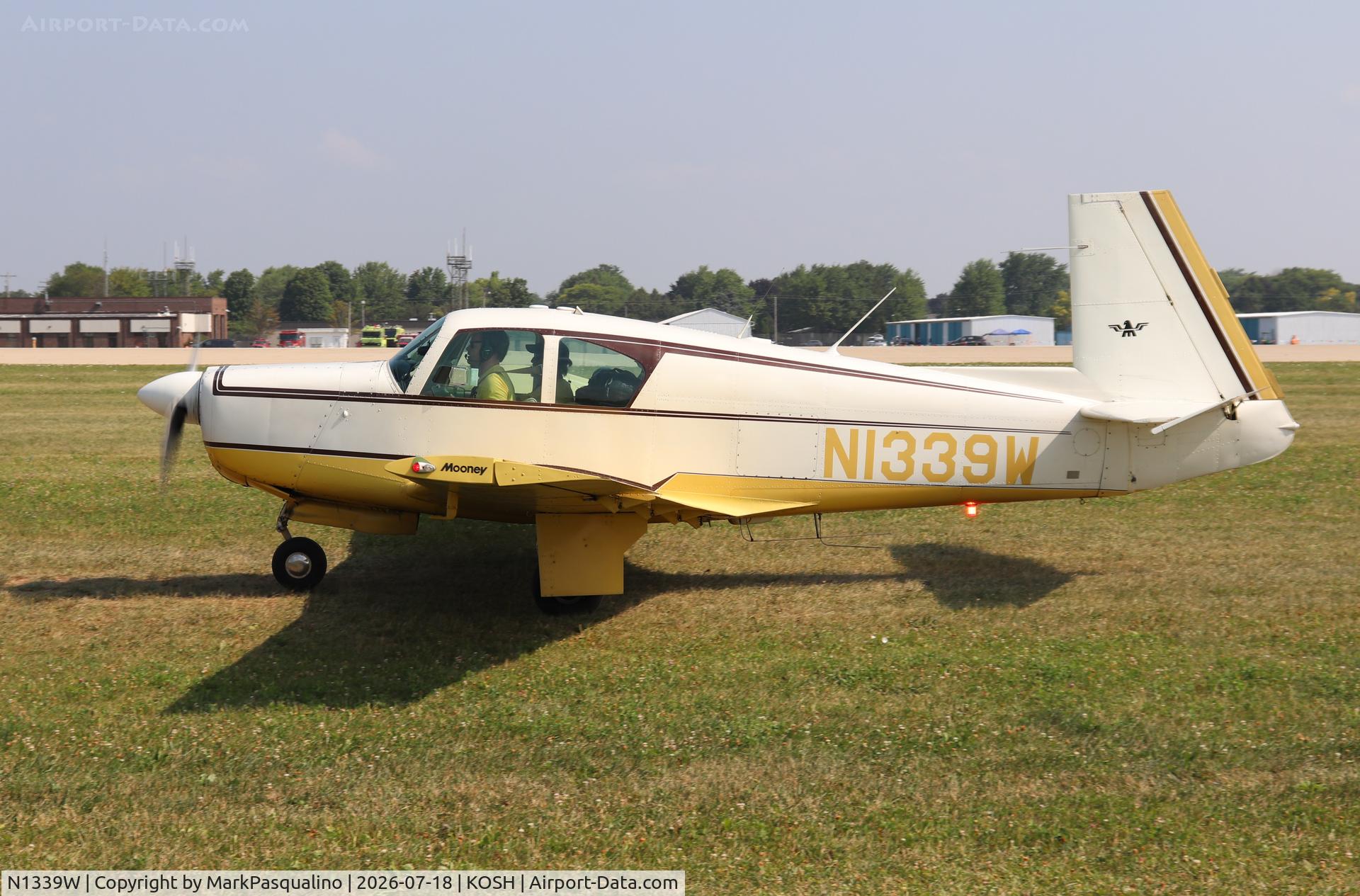 Aircraft N1339W, 1963 Mooney M20E, c/n 227, Mooney M20E, at KOSH, photo by MarkPasqualino