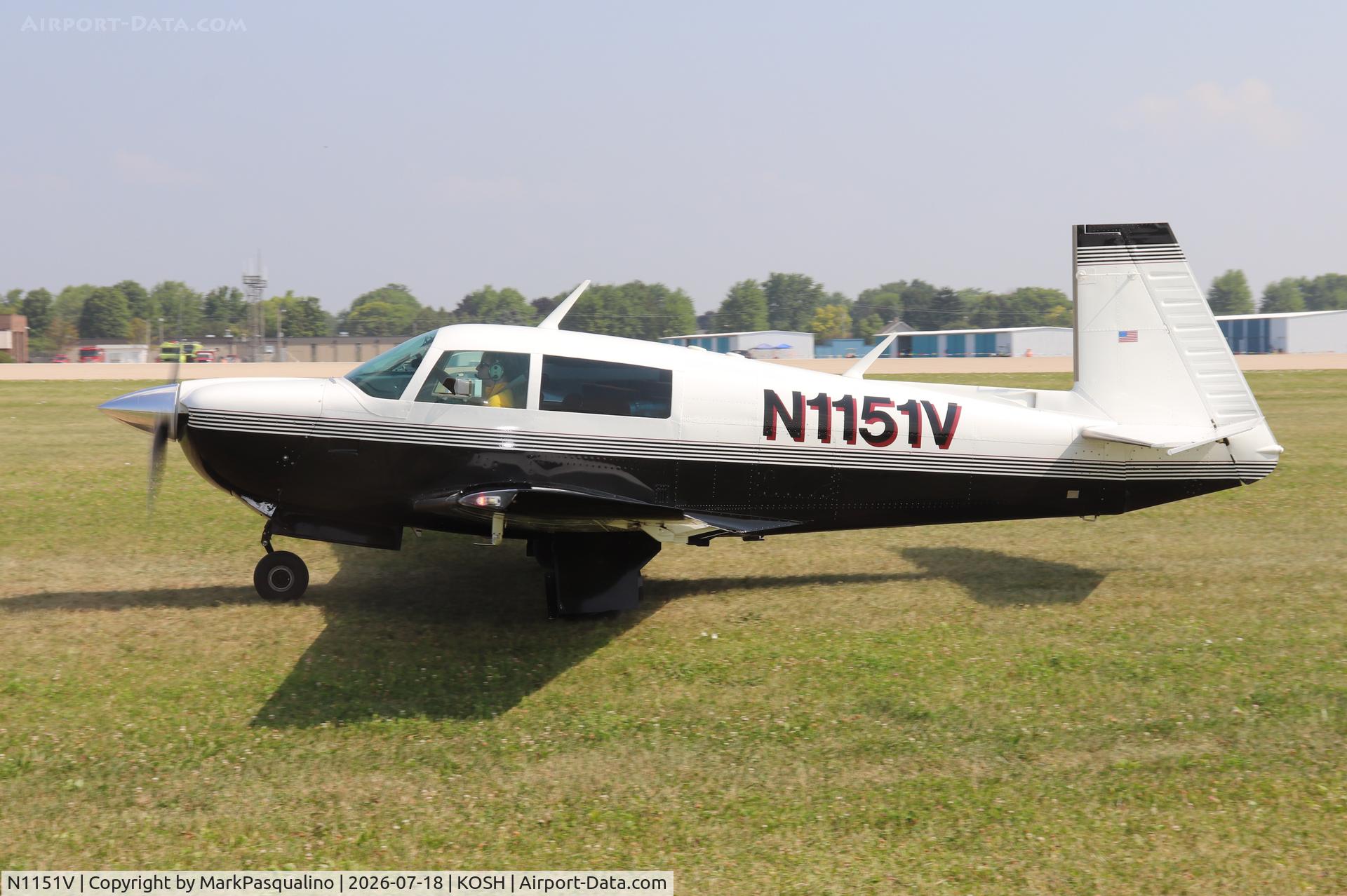 Aircraft N1151V, 1981 Mooney M20J 201, c/n 24-1231, Mooney M20J, at KOSH, photo by MarkPasqualino