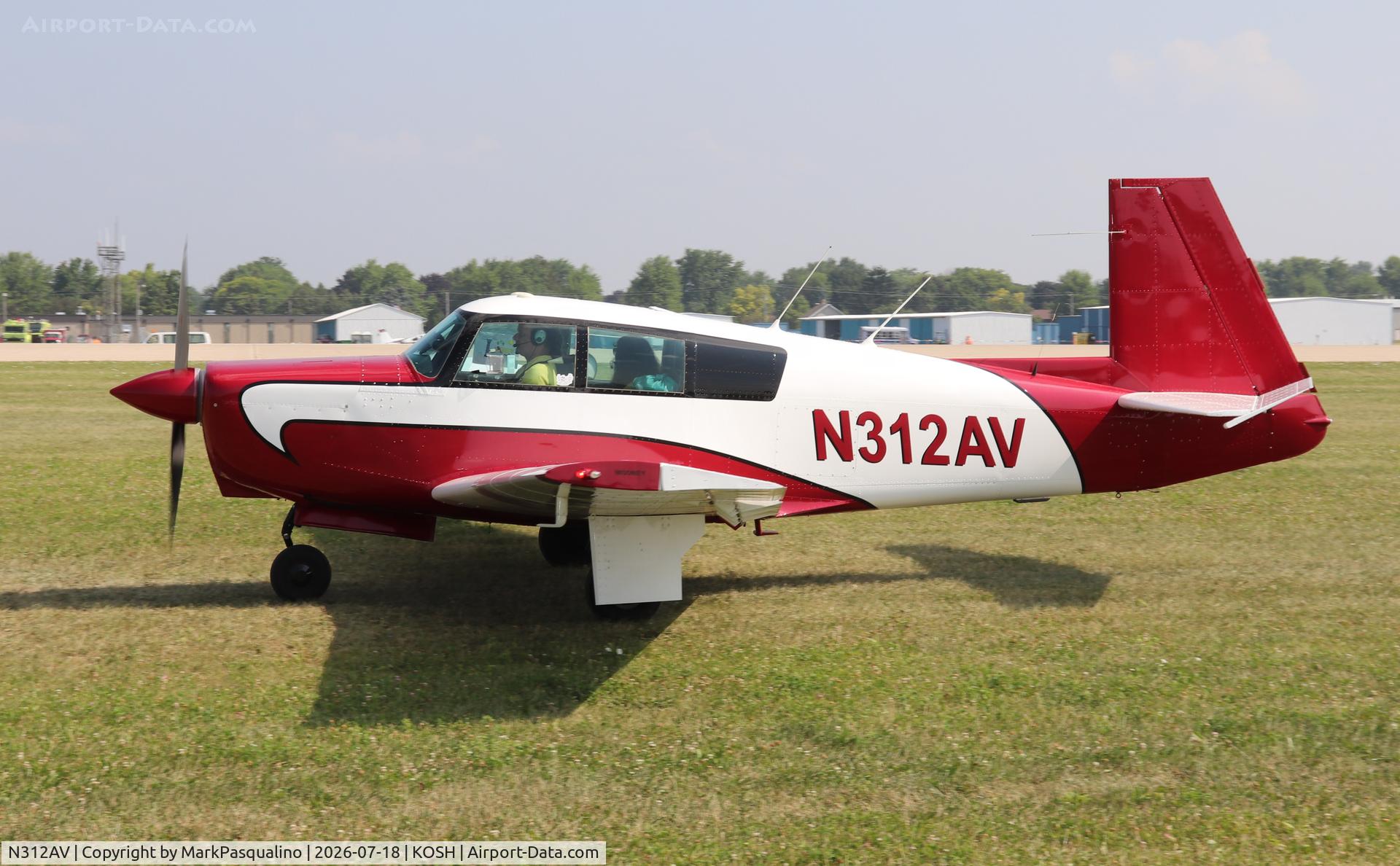 Aircraft N312AV, 1968 Mooney M20C Ranger, c/n 680049, Mooney M20C, at KOSH, photo by MarkPasqualino