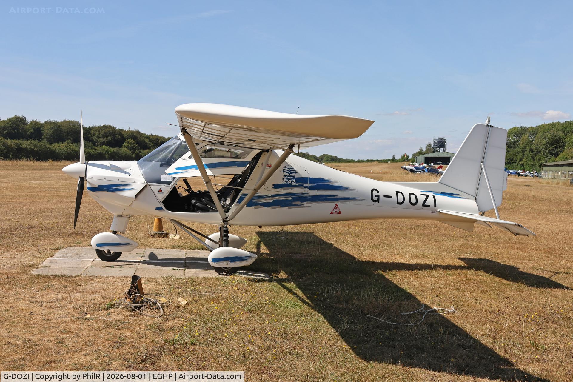 Aircraft G-DOZI, 2006 Comco Ikarus C42 FB100, c/n 0606-6824, G-DOZI 2006 Aerosport Ltd Ikarus C42 FB100 Jodel Fly In Popham, at EGHP, photo by PhilR