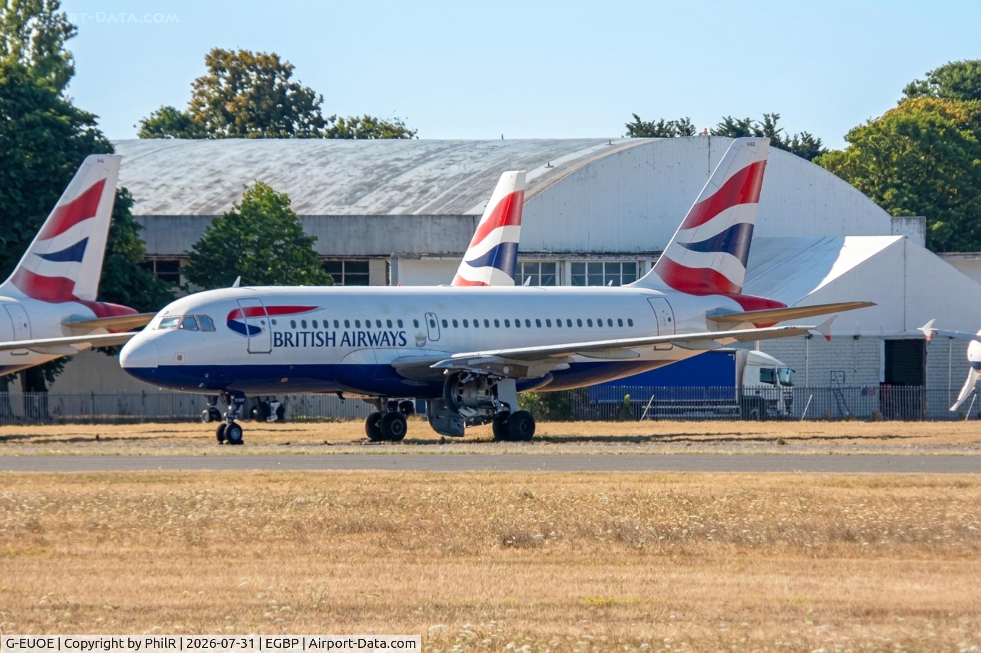 Aircraft G-EUOE, 2001 Airbus A319-131, c/n 1574, G-EUOE 2001 Airbus A319-131 British Airways Kemble, at EGBP, photo by PhilR