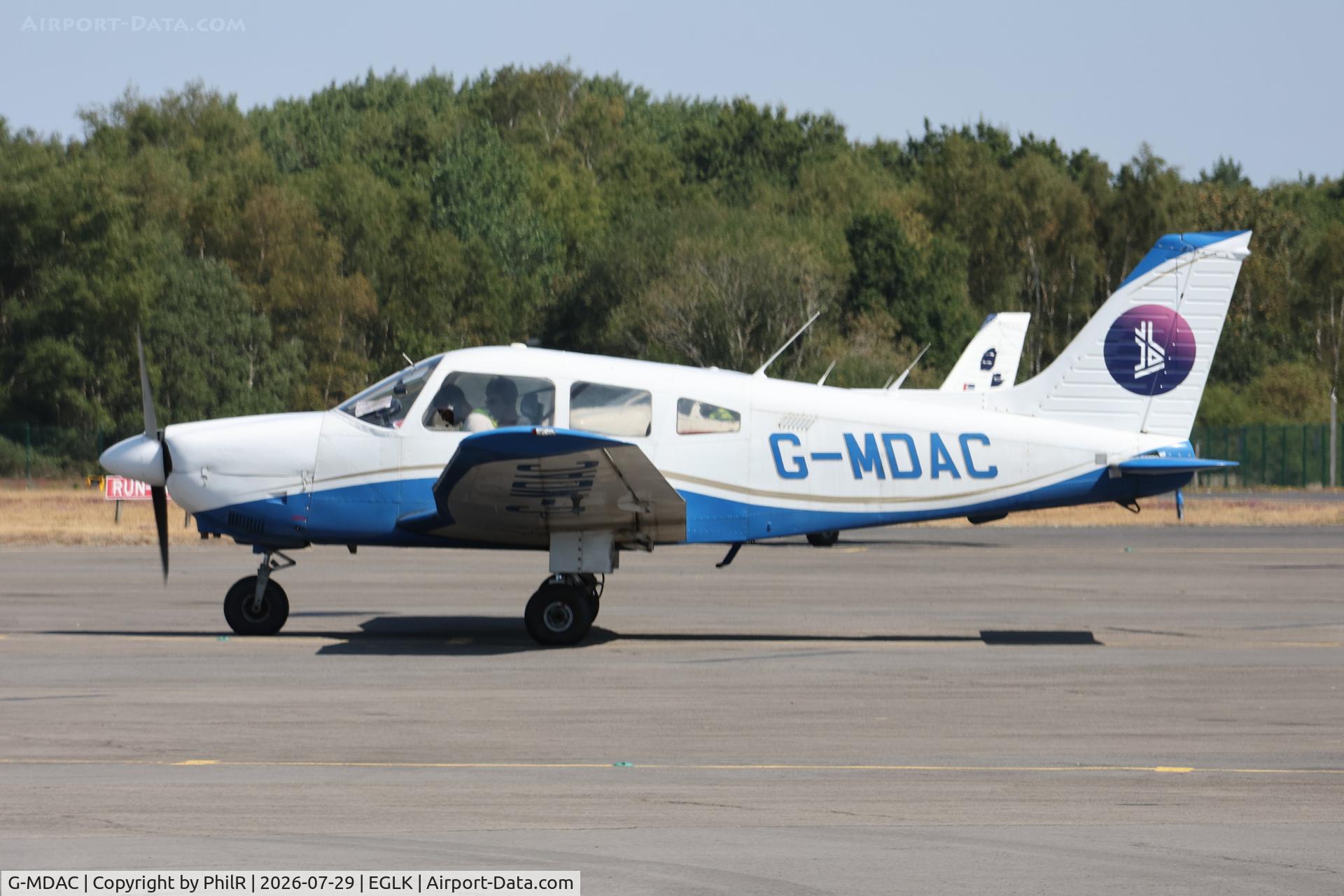 Aircraft G-MDAC, 1982 Piper PA-28-181 Cherokee Archer II, c/n 28-8290154, G-MDAC 1982 Piper PA-28-181 Cherokee Archer ll Blackbushe, at EGLK, photo by PhilR