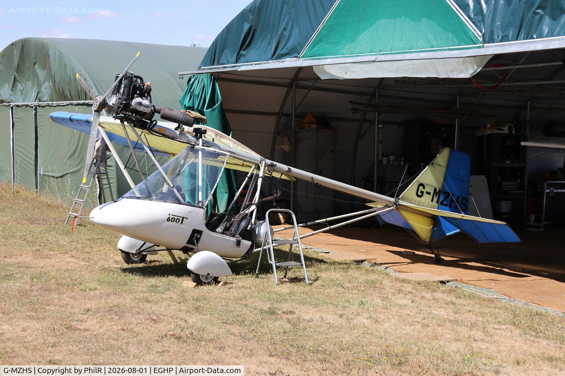 Aircraft G-MZHS, 1997 Thruster T600T, c/n 9077-T600T-013, G-MZHS 1997 Thuster Air Services Thruster T600T Jodel Fly In Popham, at EGHP, photo by PhilR