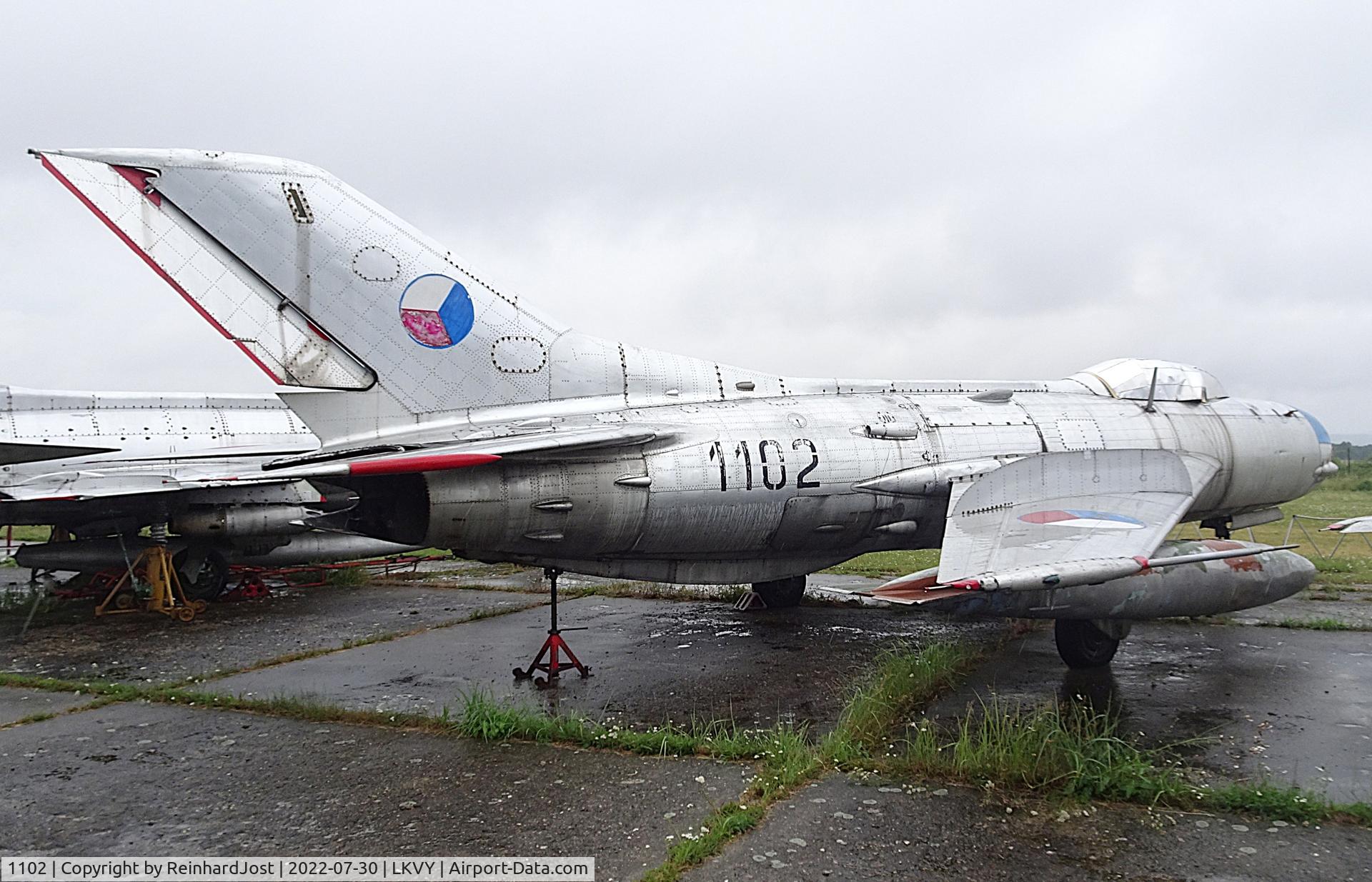 Aircraft 1102, Mikoyan-Gurevich MiG-19PM, c/n 651102, Farmer-D at the Vyskov Highway Strip Museum, Czech Republic, at LKVY, photo by ReinhardJost
