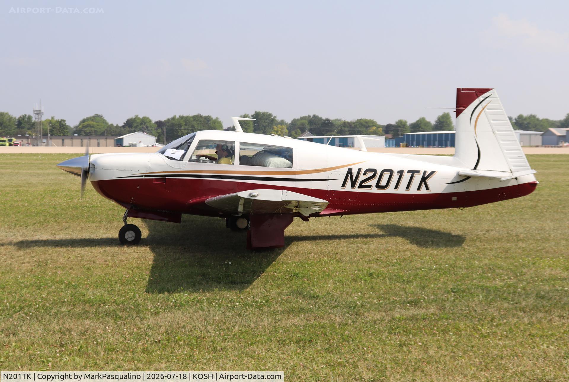 Aircraft N201TK, 1976 Mooney M20J 201, c/n 24-0048, Mooney M20J, at KOSH, photo by MarkPasqualino