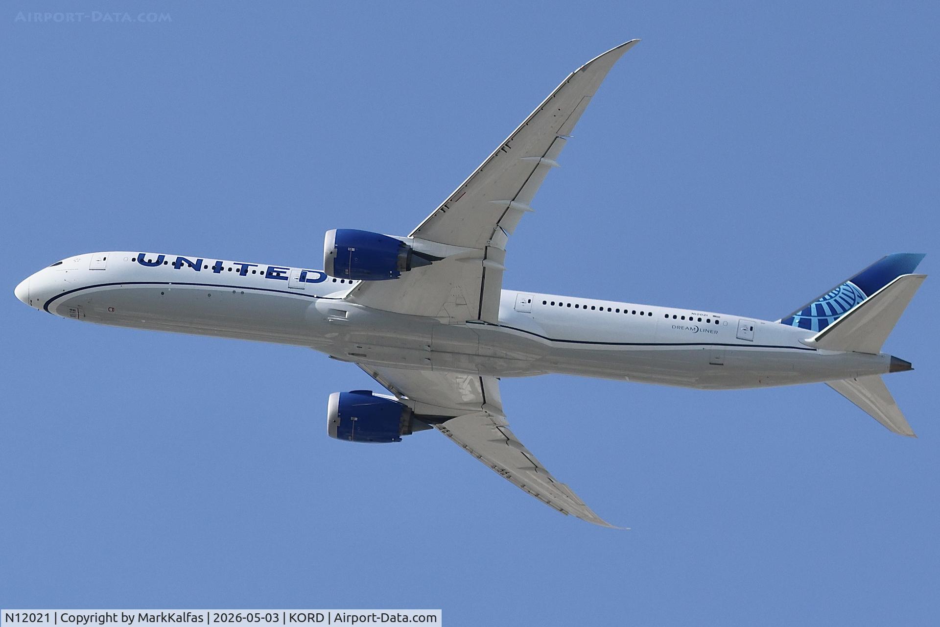 Aircraft N12021, 2022 Boeing 787-10 Dreamliner Dreamliner, c/n 66990 l/n 1138, B78X United Airlines Boeing 787-10 Dreamliner N12021 departing 28R KORD, at KORD, photo by MarkKalfas