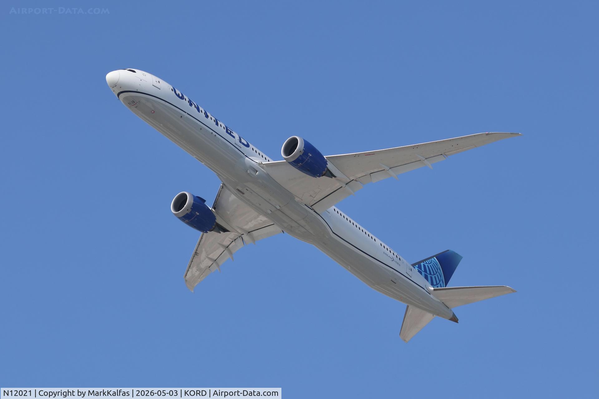 Aircraft N12021, 2022 Boeing 787-10 Dreamliner Dreamliner, c/n 66990 l/n 1138, B78X United Airlines Boeing 787-10 Dreamliner N12021 departing 28R KORD, at KORD, photo by MarkKalfas